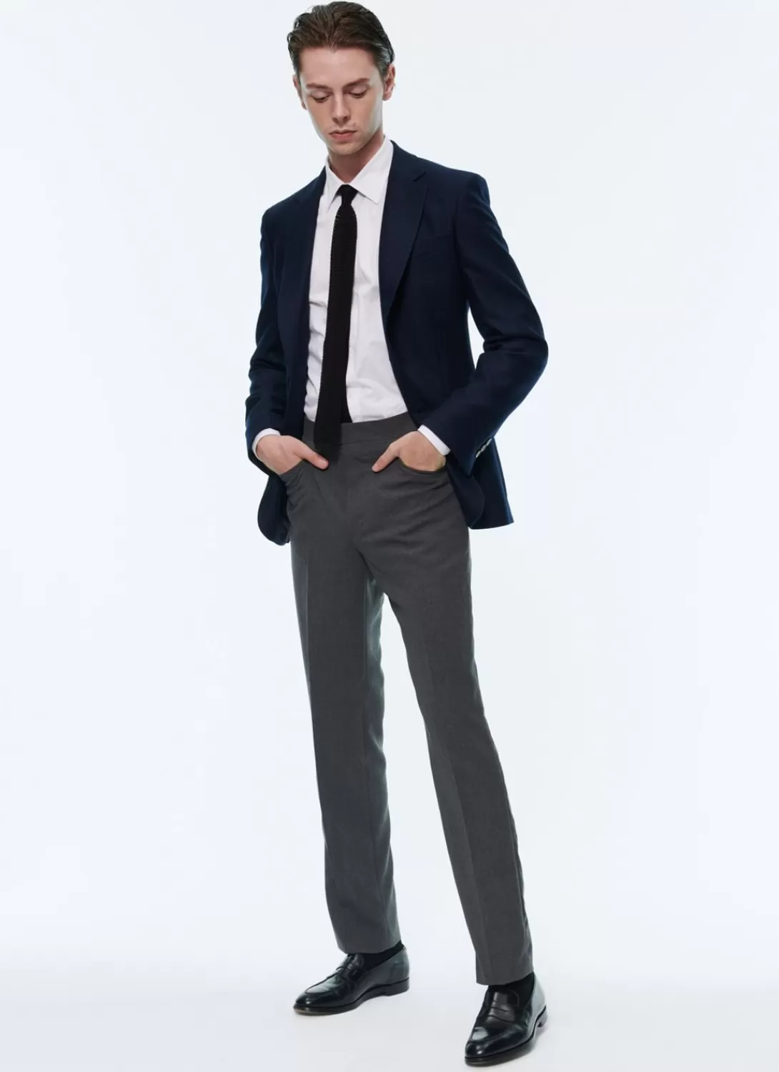 Fursac Basket Weaved Cashmere Jacket Navy Blue Clearance