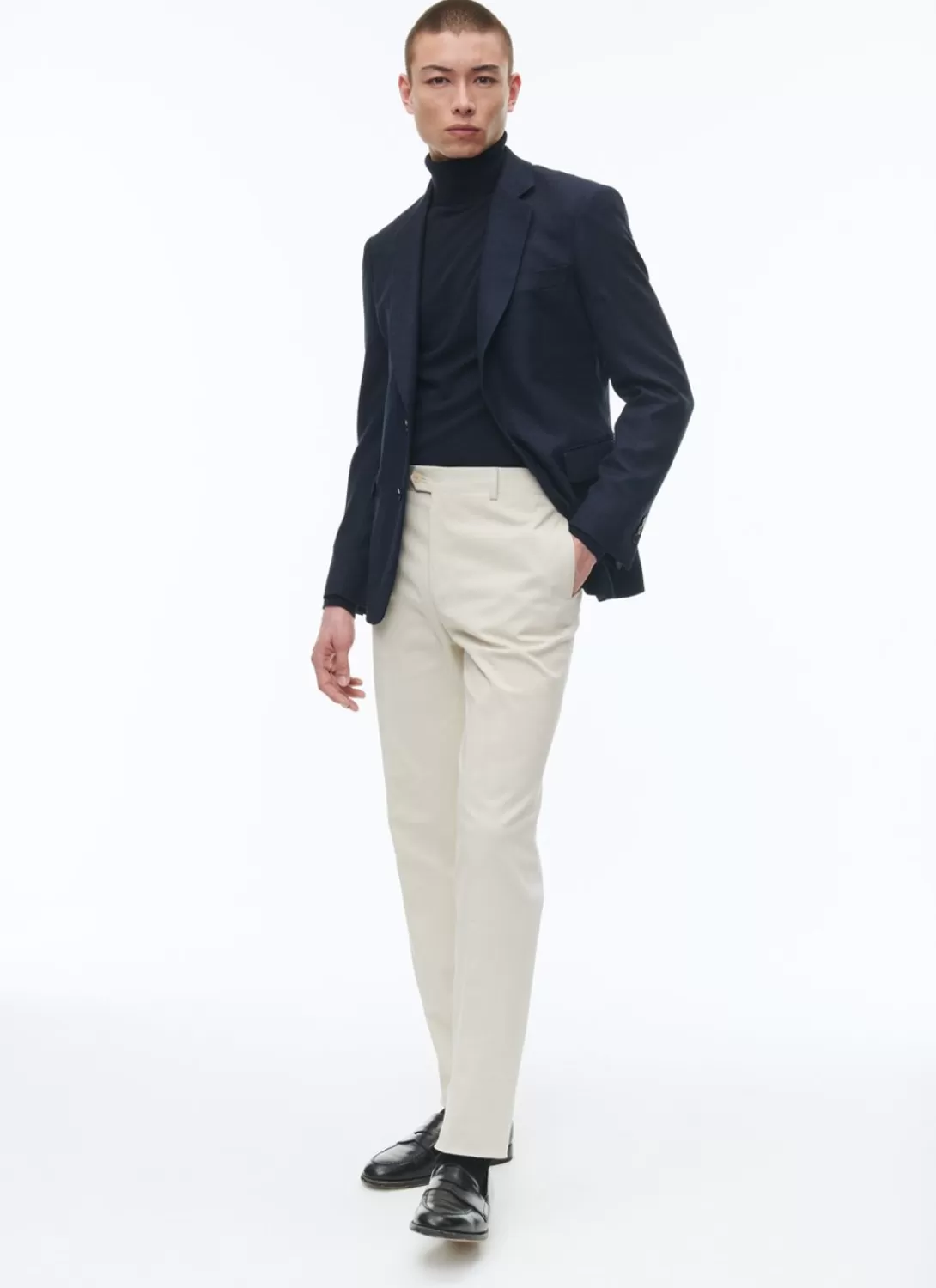 Fursac Basket Weaved Wool Jacket Navy Blue Store