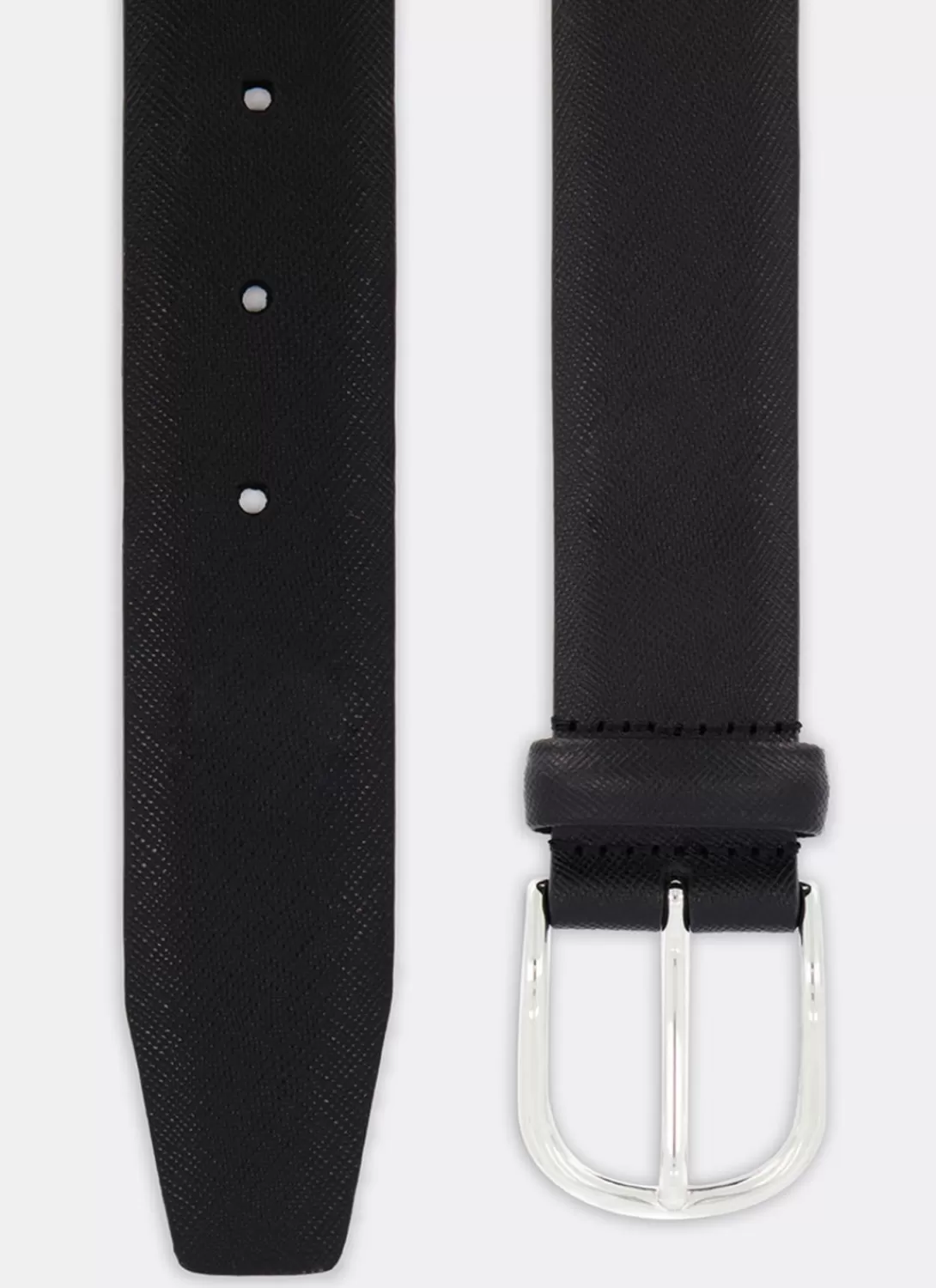 Fursac Black Leather Belt Saffiano Black Leather Hot