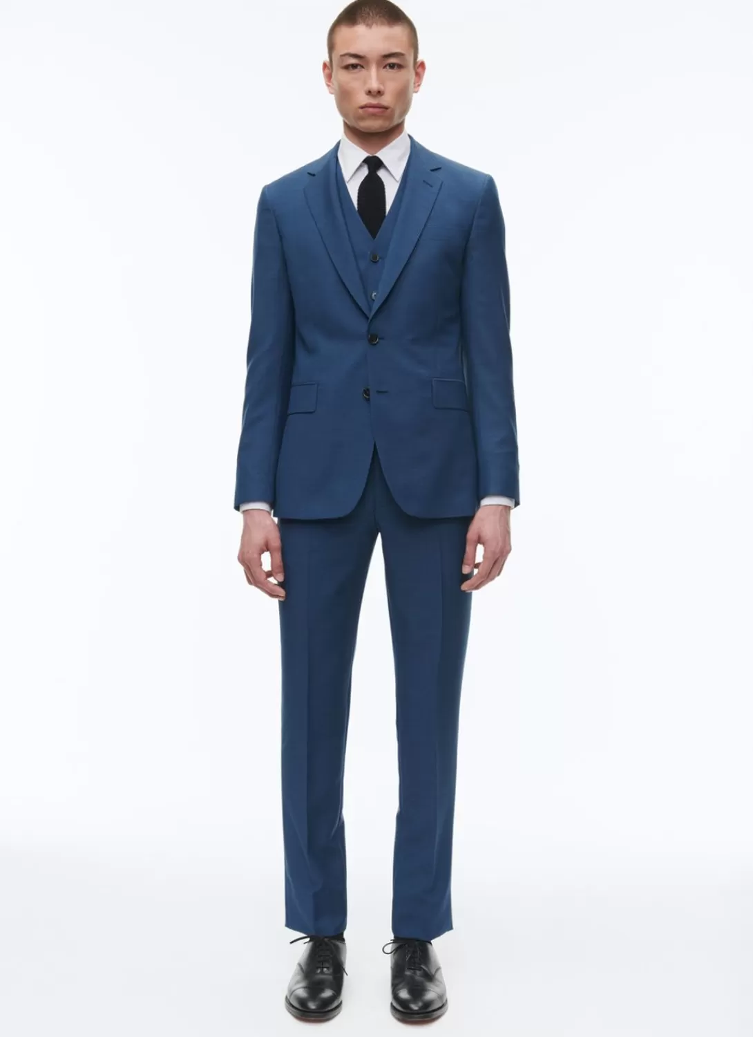 Fursac Blue Wool Serge 3-Piece Suit Sapphire Blue Discount