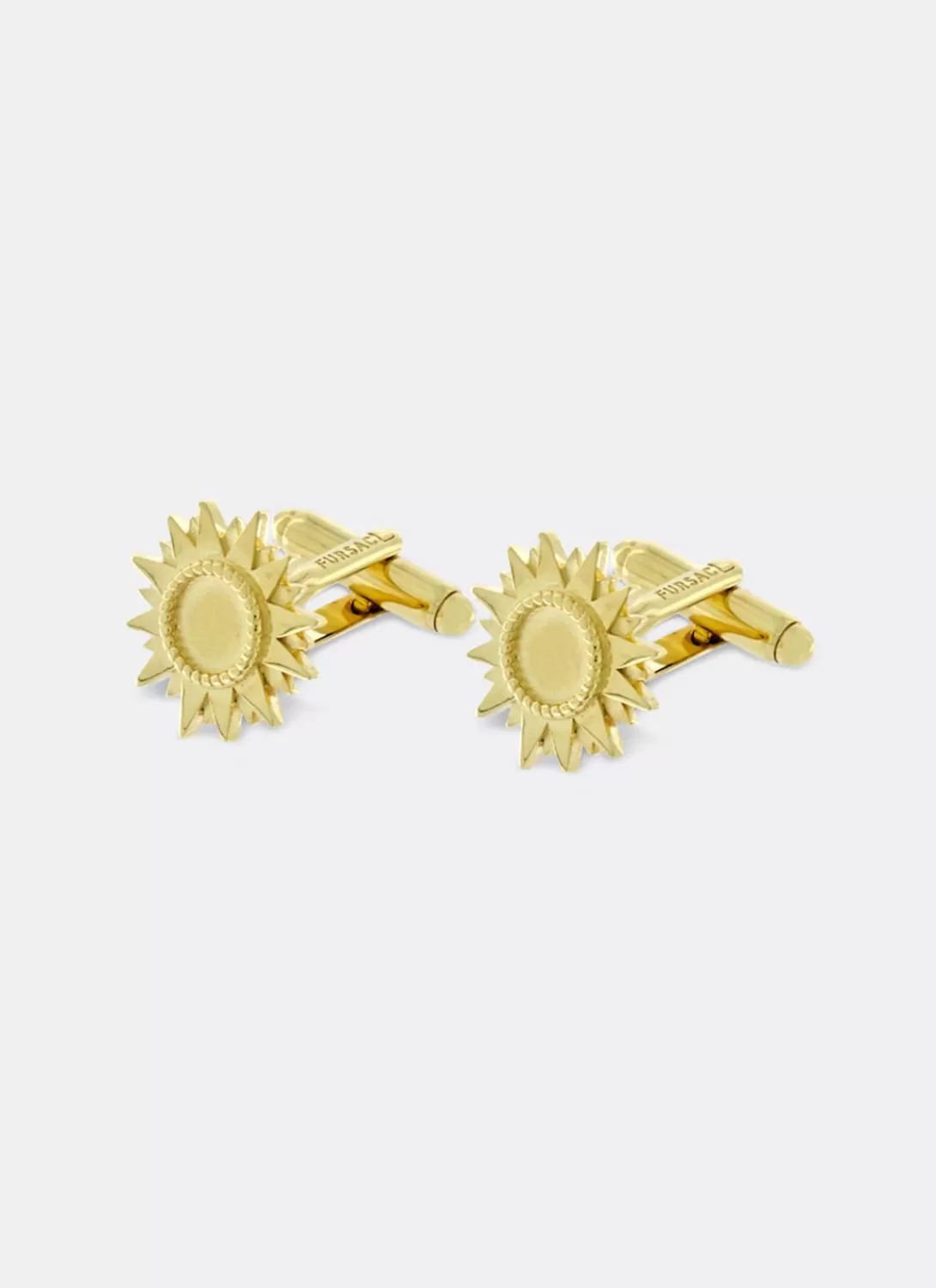 Fursac Brass Cufflinks Golden Fashion