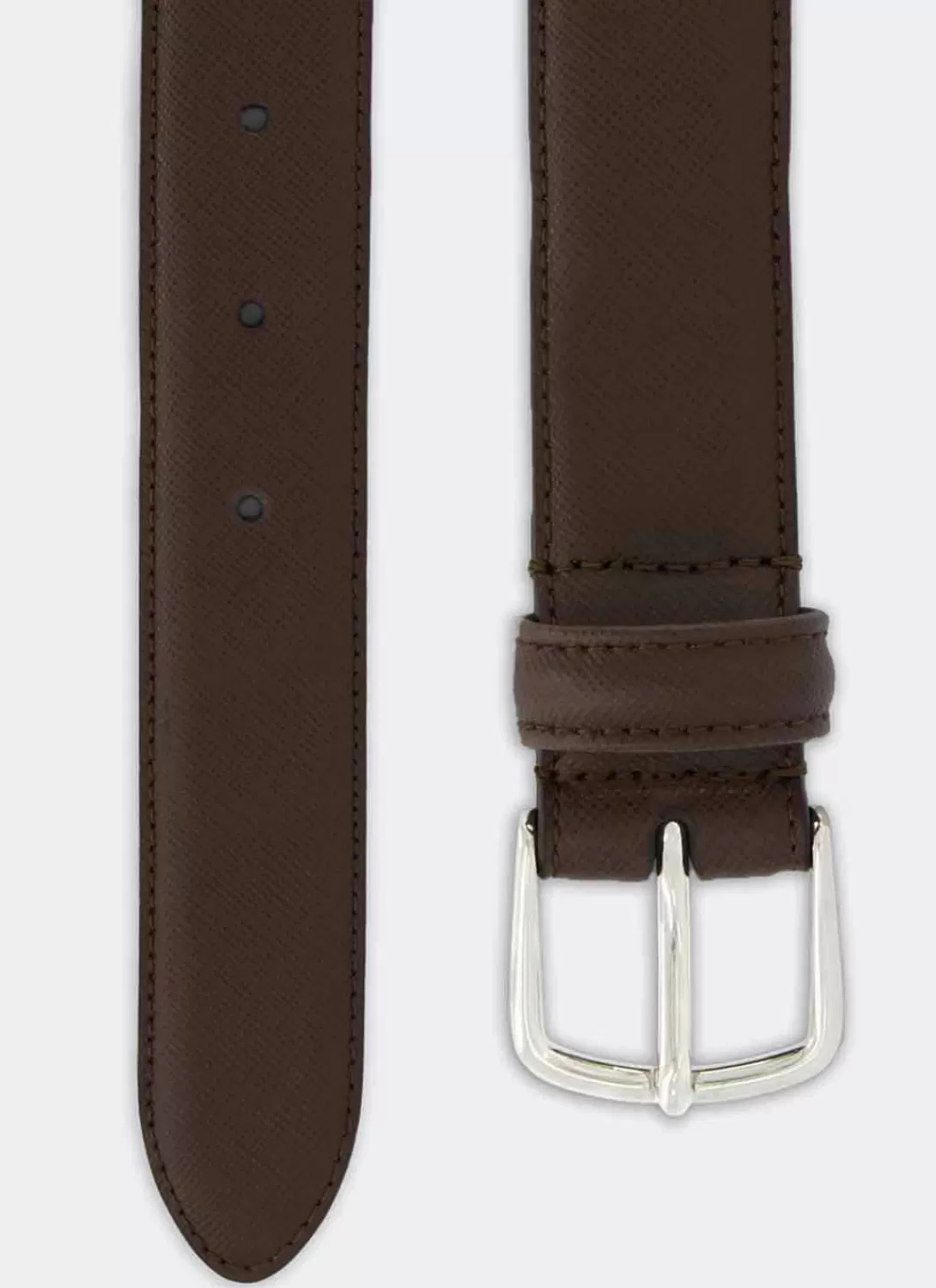 Fursac Brown Leather Belt Saffiano Brown Leather Online