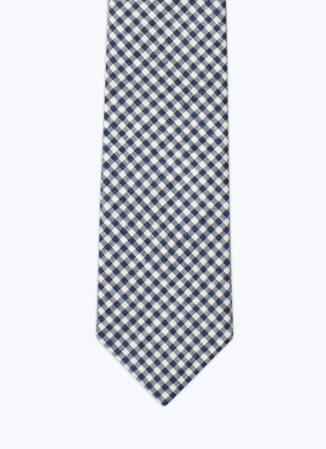 Fursac Canvas Tie With Gingham Pattern White And Blue Gingham Pattern Clearance