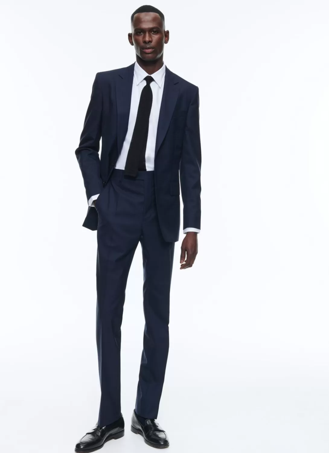 Fursac Certified Fresco Wool Fitted Jacket Navy Blue Cheap