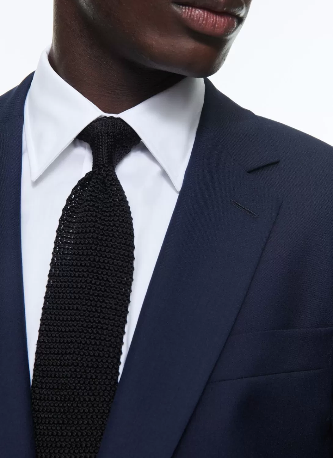 Fursac Certified Fresco Wool Fitted Jacket Navy Blue Cheap