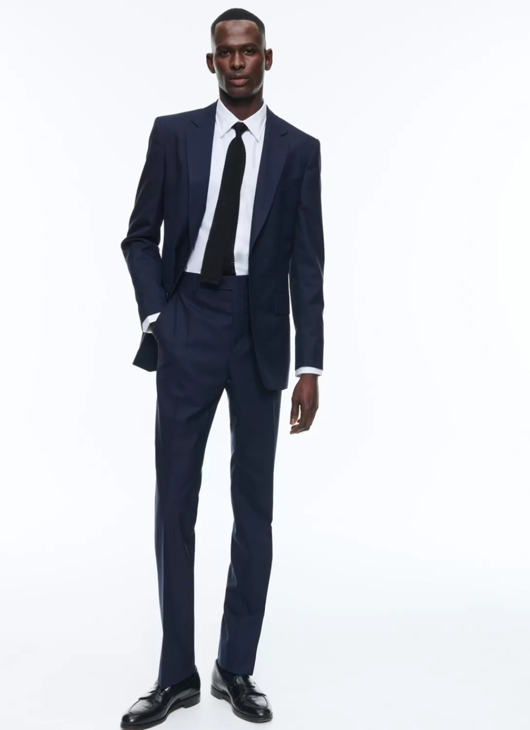 Fursac Certified Fresco Wool Fitted Suit Navy Blue Discount