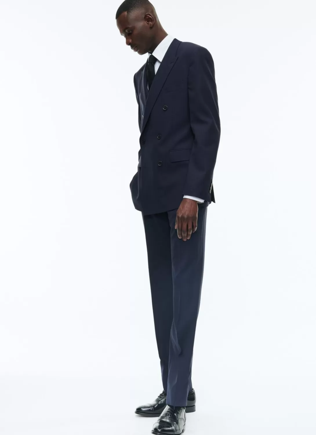 Fursac Certified Wool Double-Breasted Jacket Navy Blue Best Sale