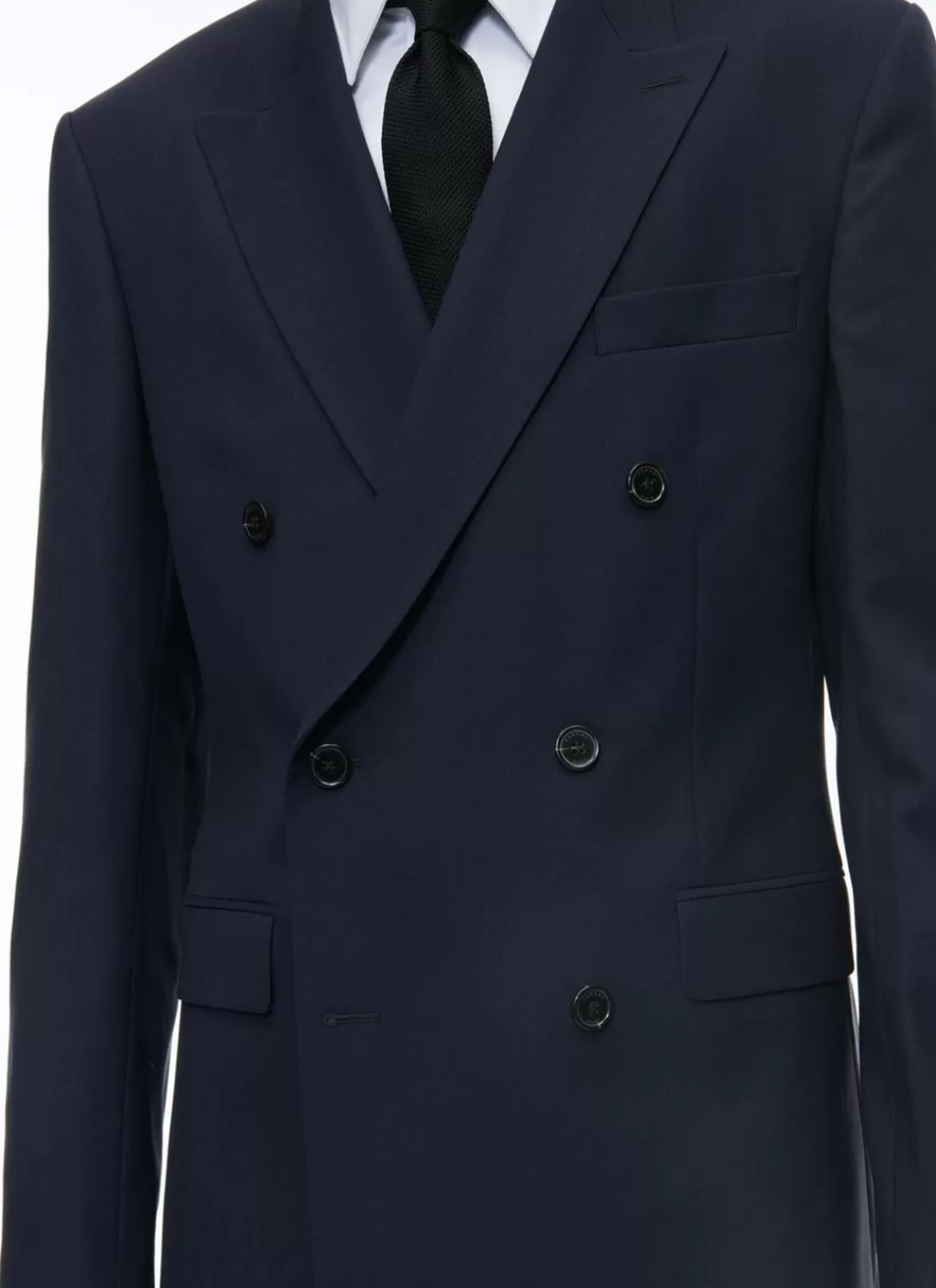 Fursac Certified Wool Double-Breasted Suit Navy Blue Store