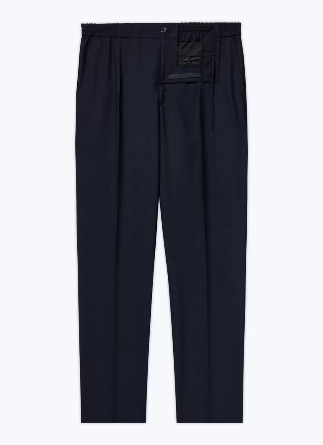 Fursac Certified Wool Elasticated Trousers Navy Blue Cheap