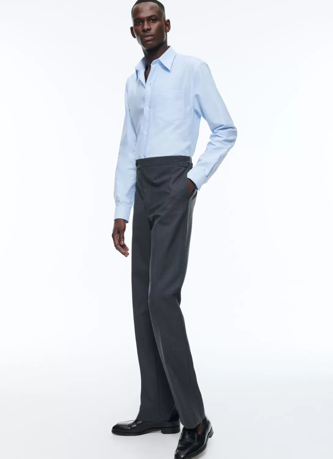 Fursac Certified Wool Fitted Trousers Charcoal Grey New