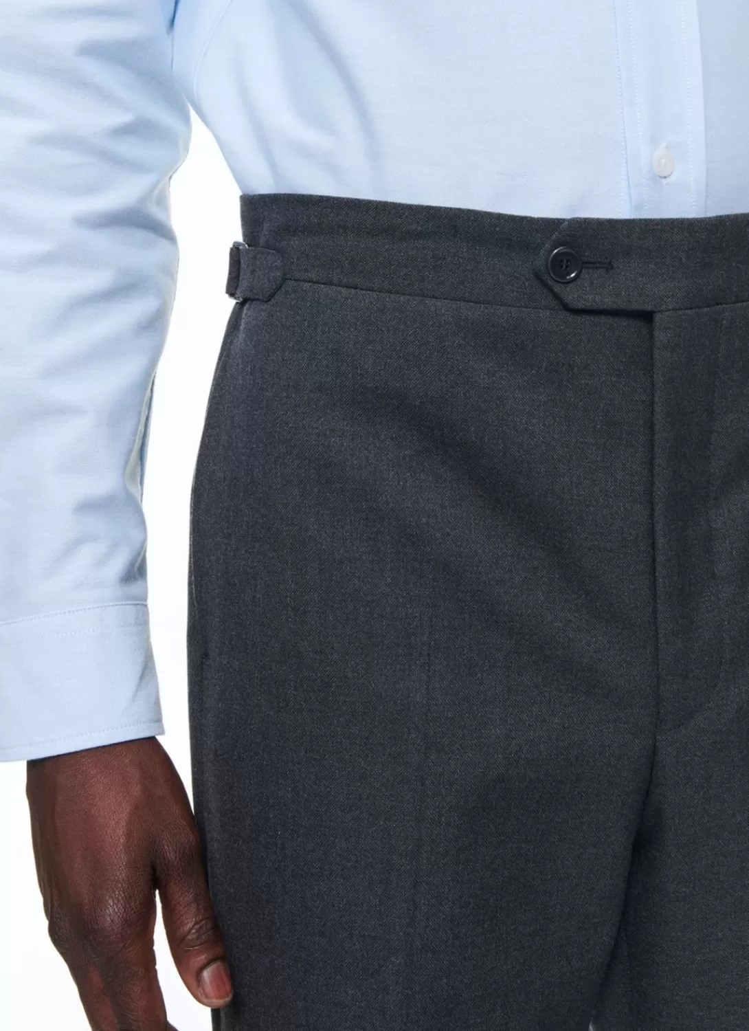 Fursac Certified Wool Fitted Trousers Charcoal Grey New