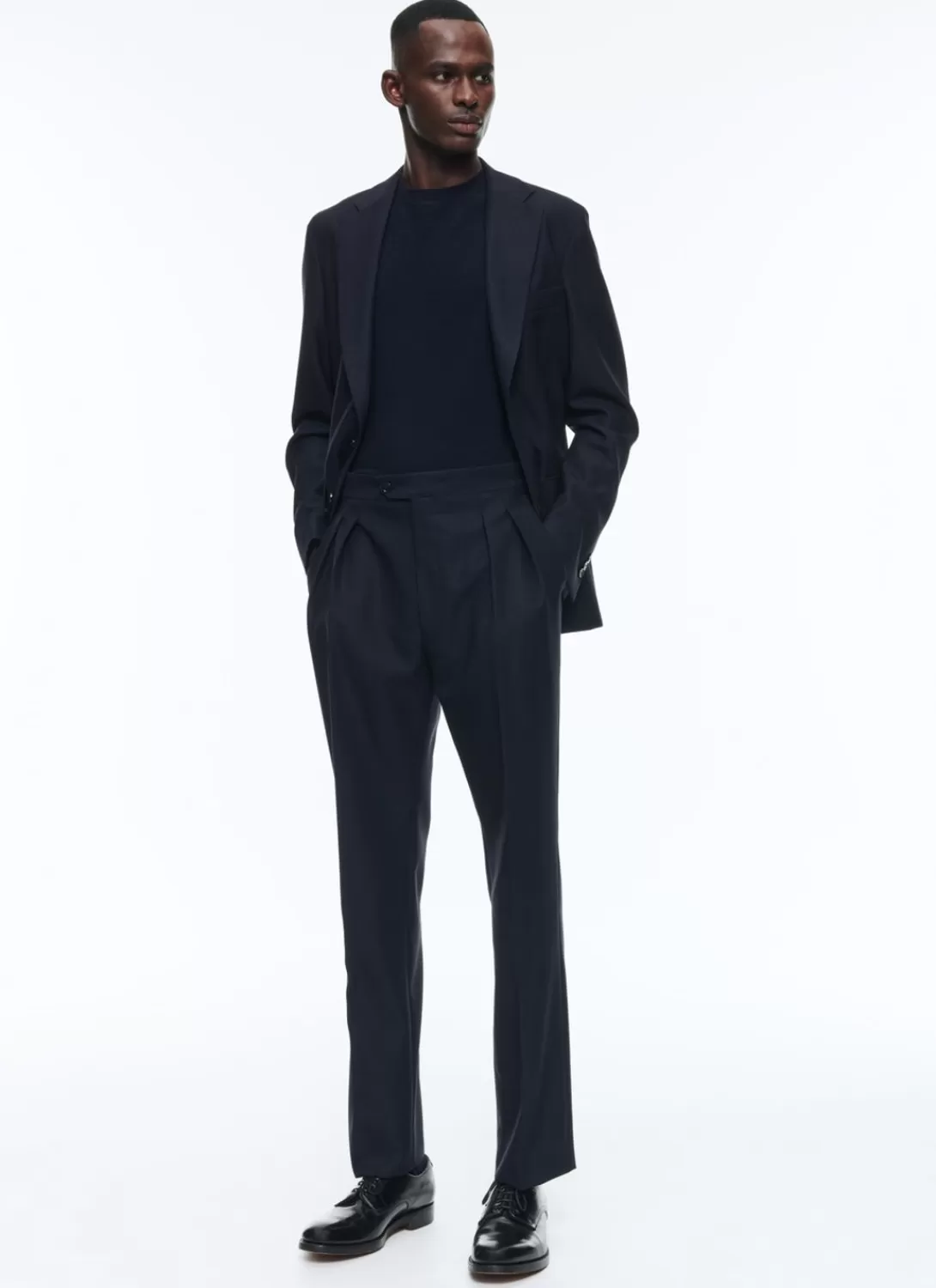 Fursac Certified Wool Houndstooth Suit Navy Blue Cheap