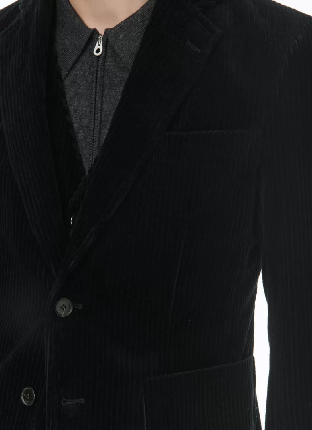 Fursac Corduroy Straight Jacket Black Outlet