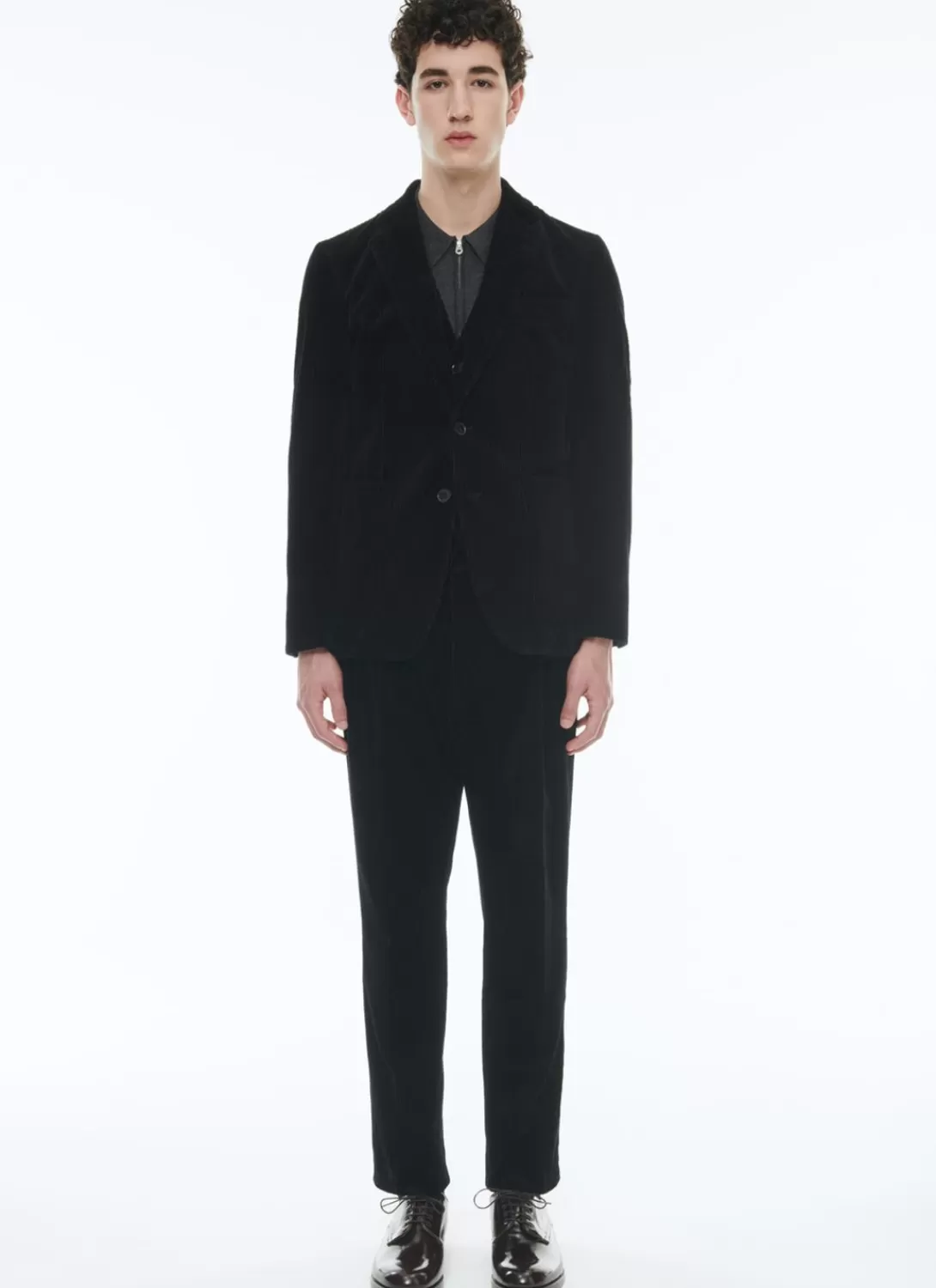 Fursac Corduroy Straight Suit Black Best Sale