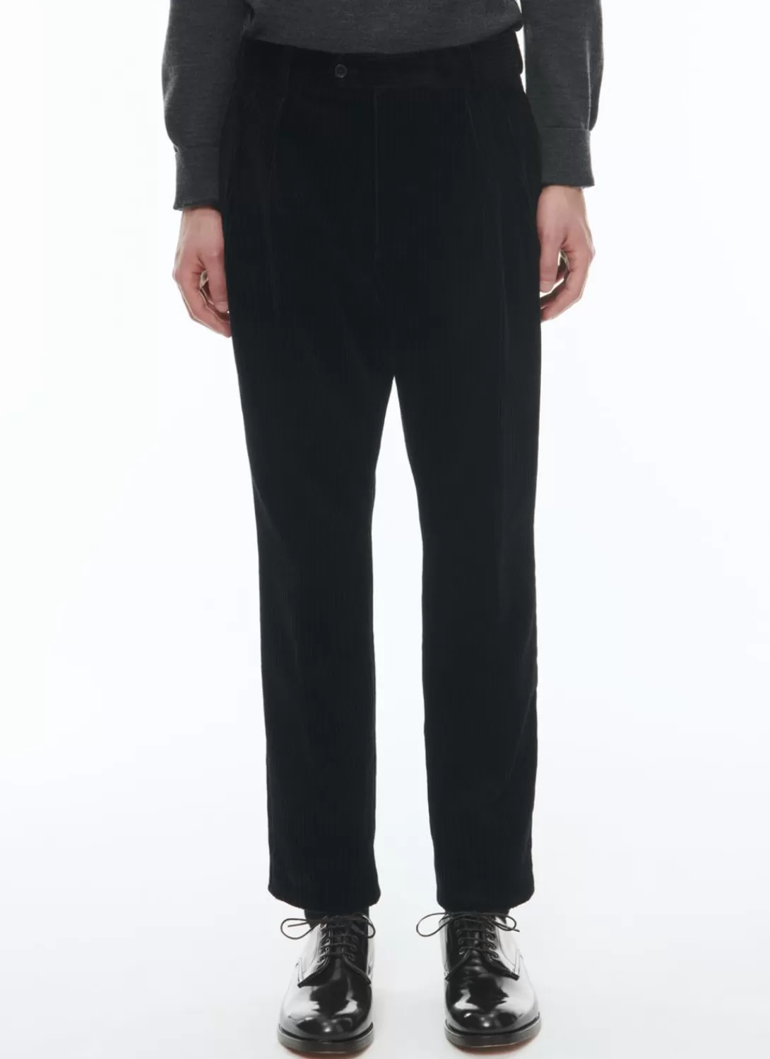 Fursac Corduroy Straight Trousers Black Best Sale