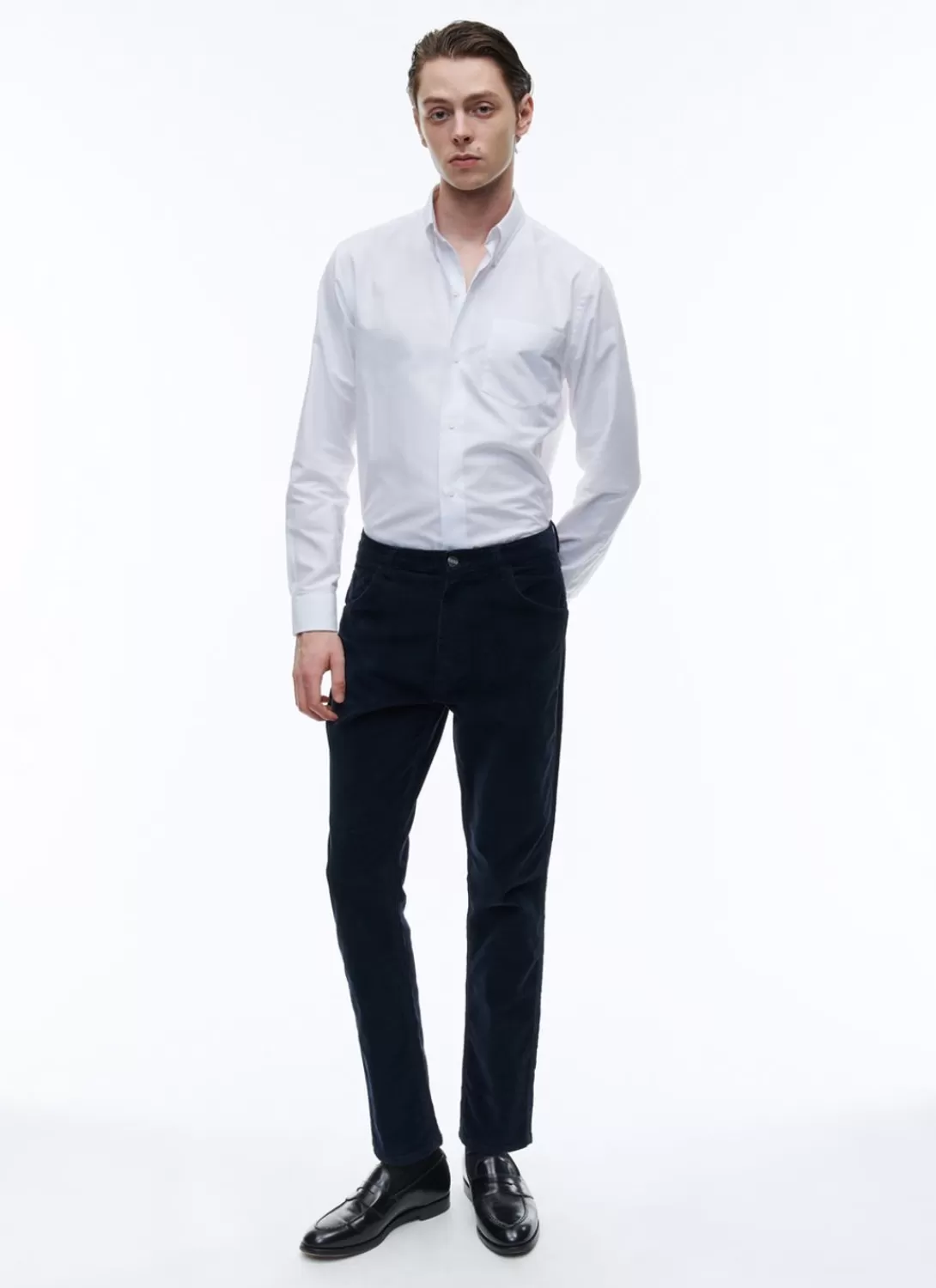 Fursac Corduroy Trousers Navy Blue Best Sale