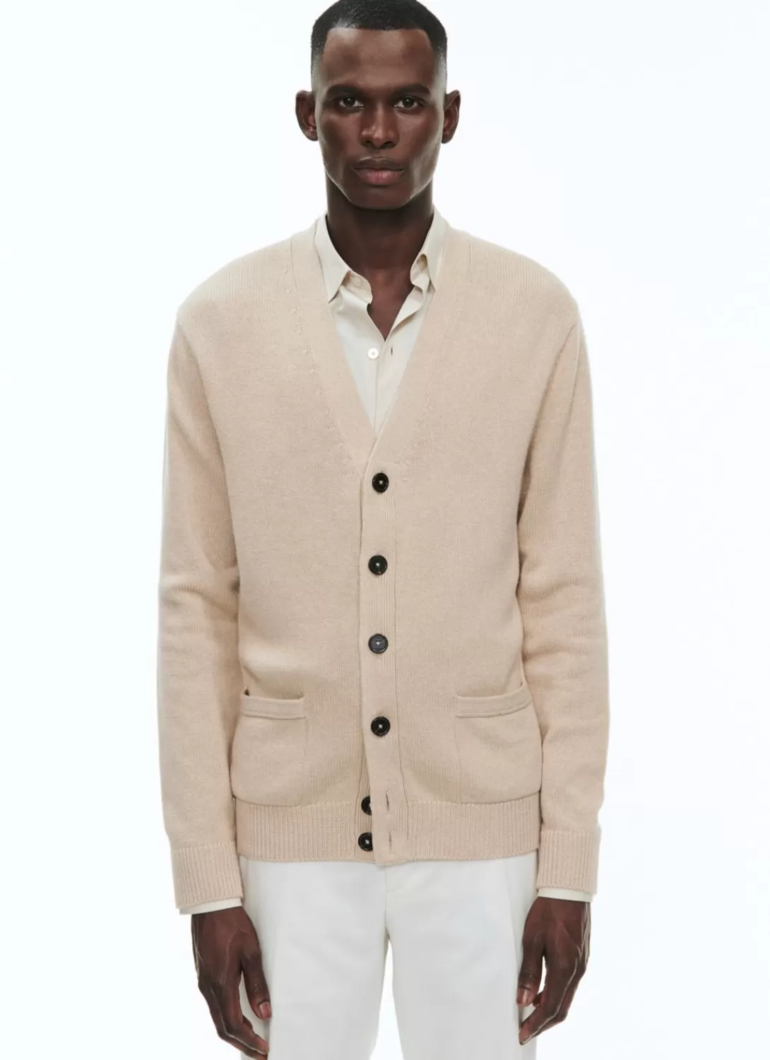 Fursac Cotton And Cashmere Cardigan Beige Hot