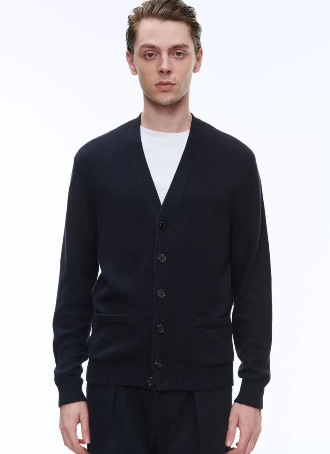 Fursac Cotton And Cashmere Cardigan Navy Blue Best Sale