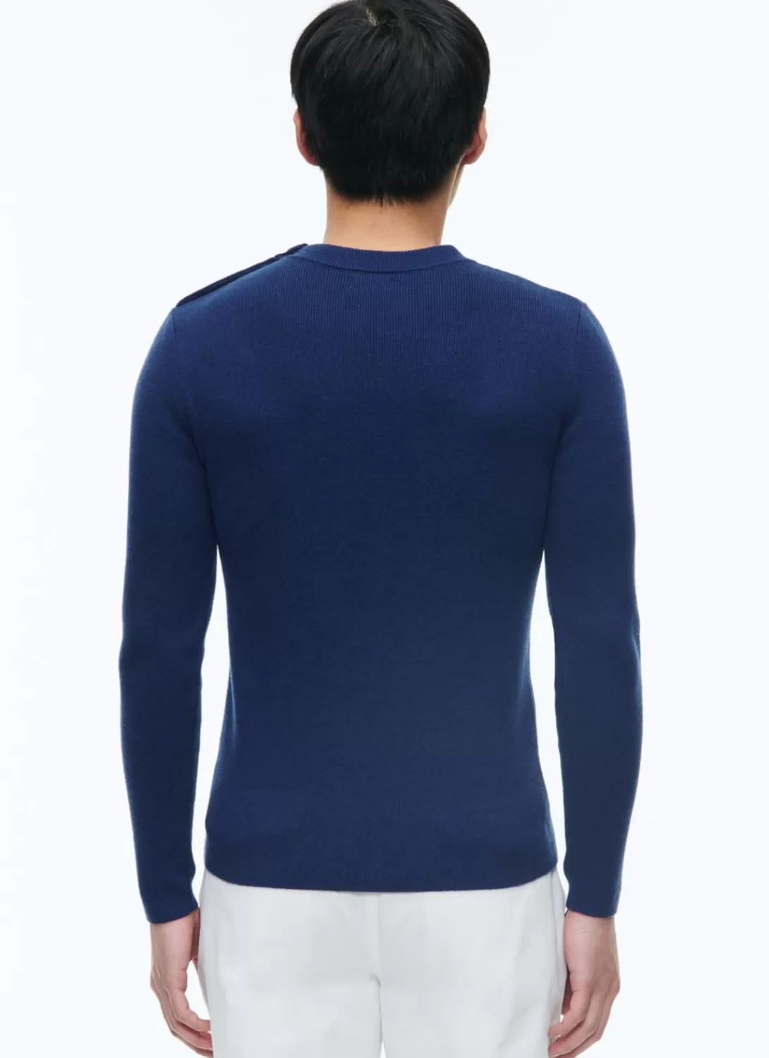 Fursac Cotton And Certified Wool Sweater Dark Blue New