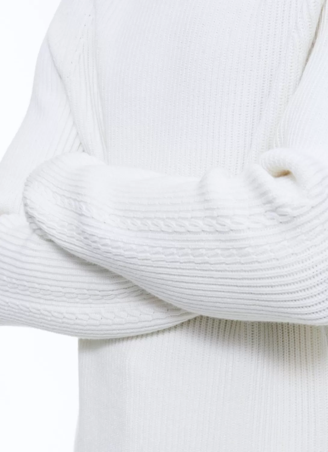 Fursac Cotton And Certified Wool Sweater Ecru Best Sale