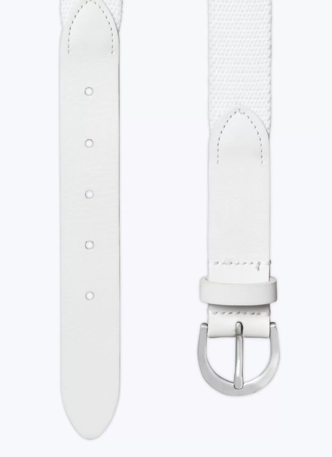 Fursac Cotton And Leather Knitted Belt Ecru Outlet