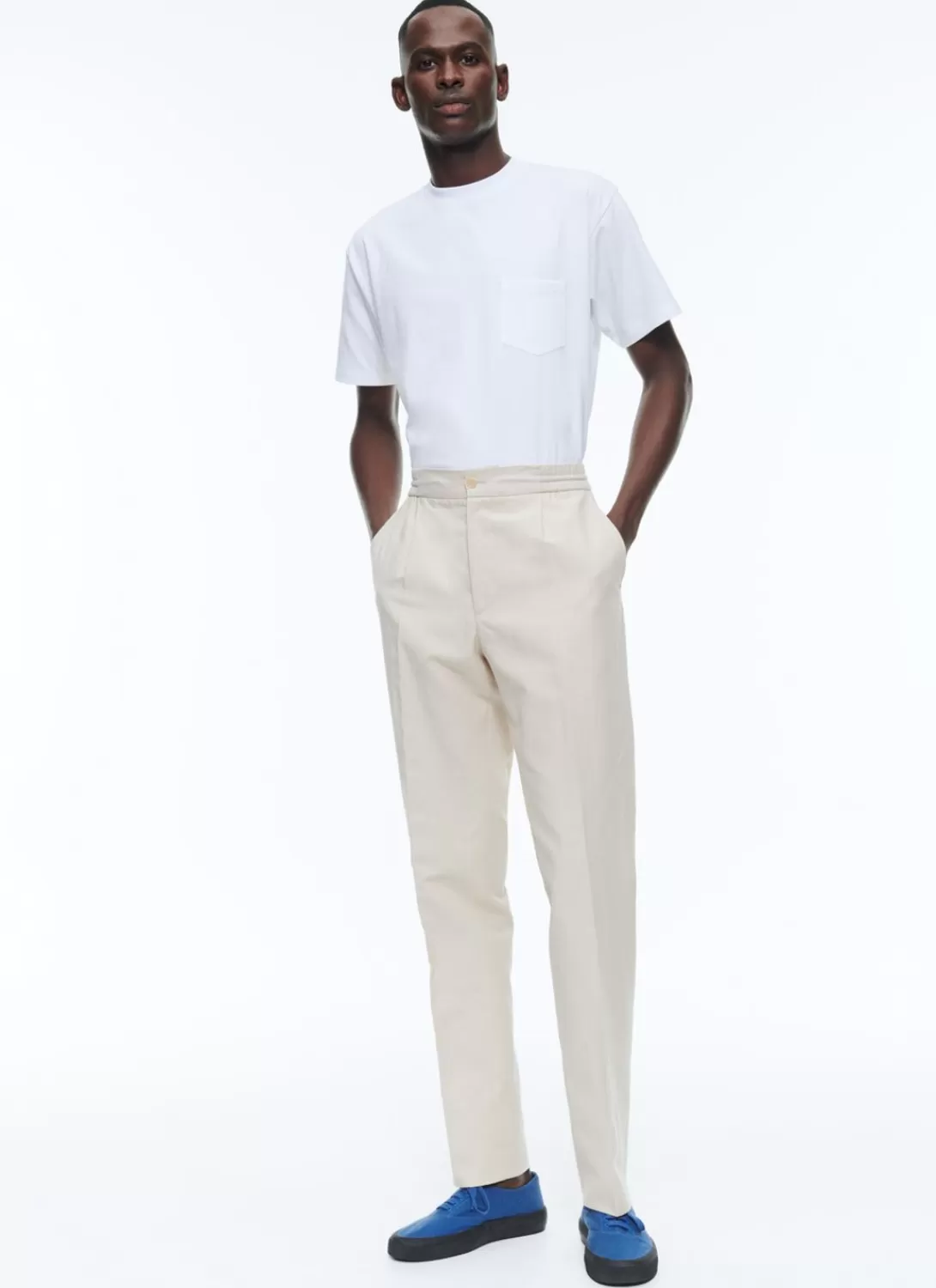 Fursac Cotton And Linen Elasticated Trousers Beige Clearance