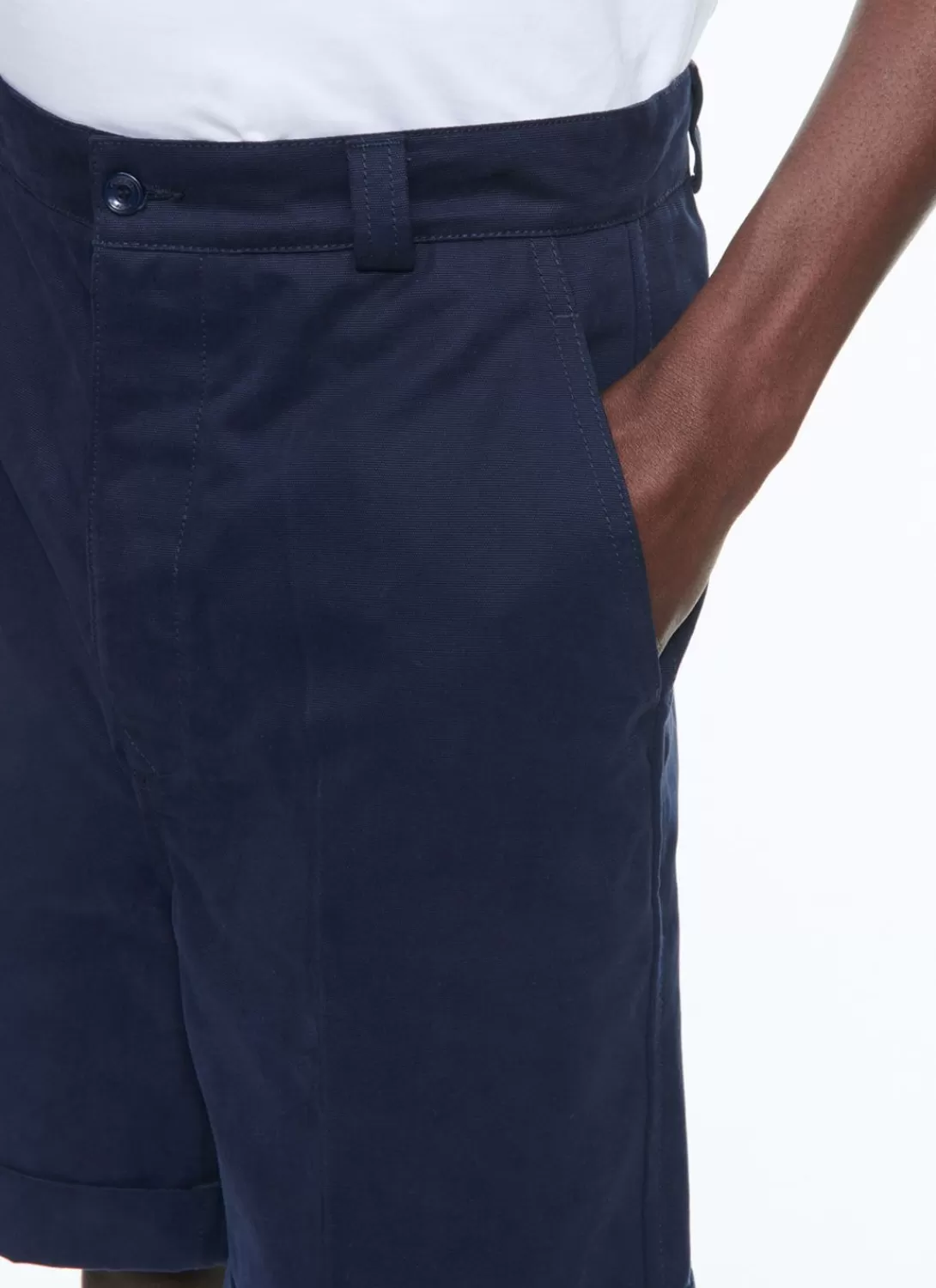Fursac Cotton Canvas Bermuda Shorts Navy Blue Cheap