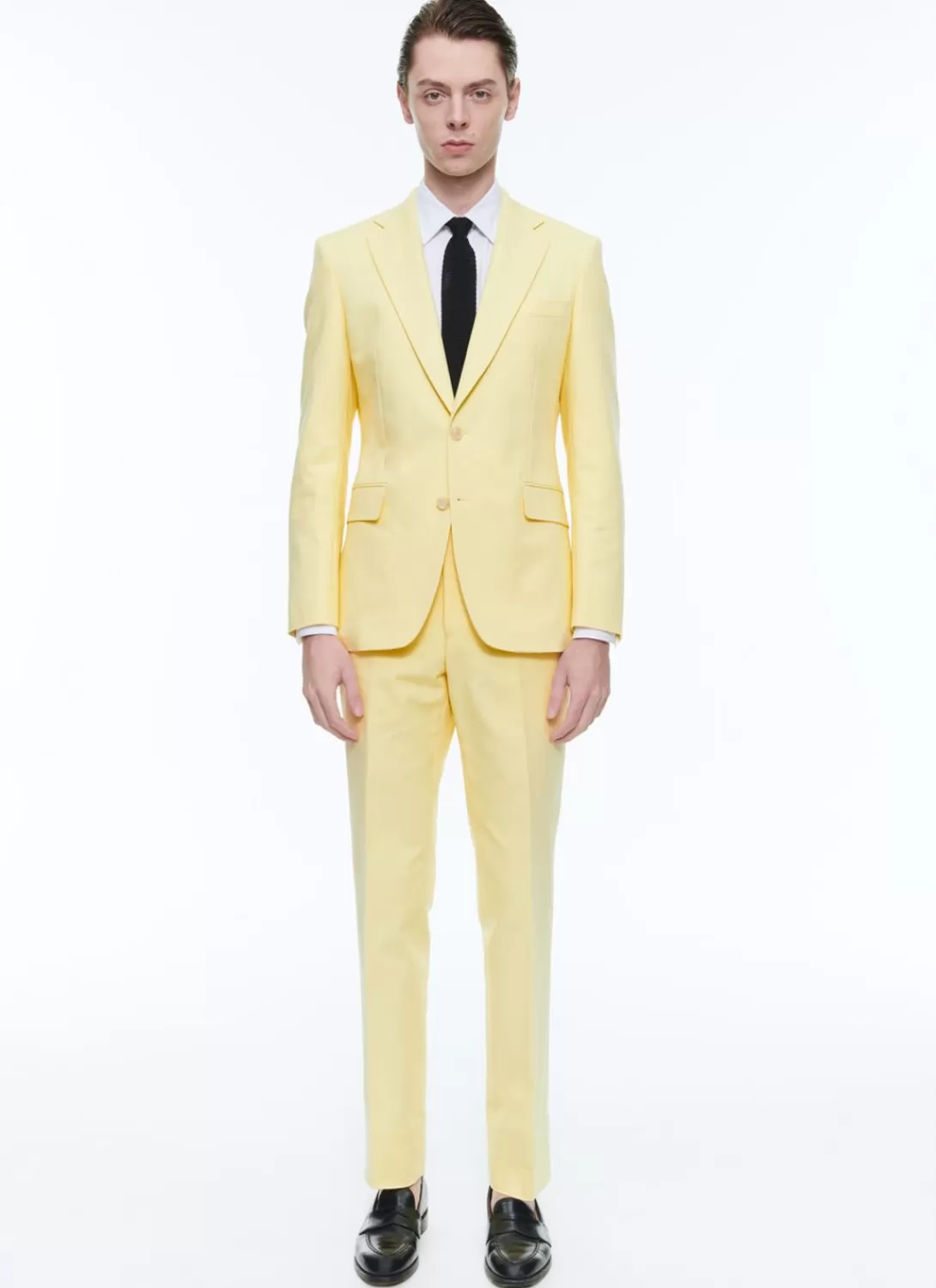 Fursac Cotton Canvas Fitted Suit Light Yellow Shop