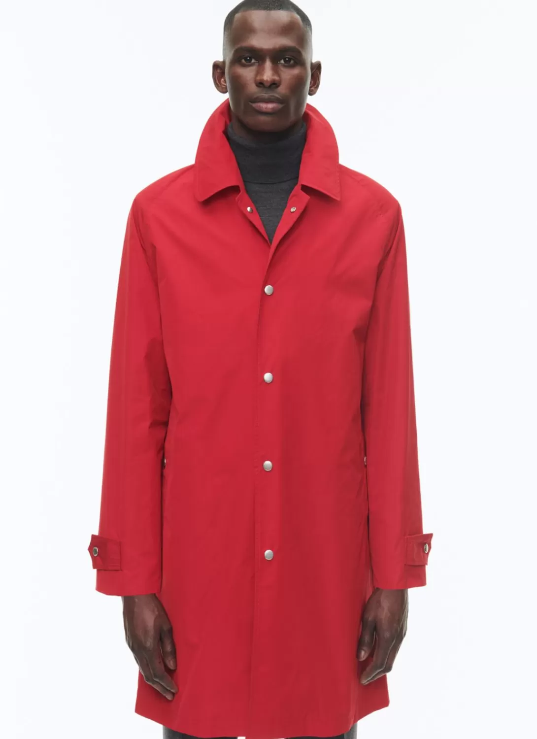 Fursac Cotton Coat With Shirt Collar Red Cheap