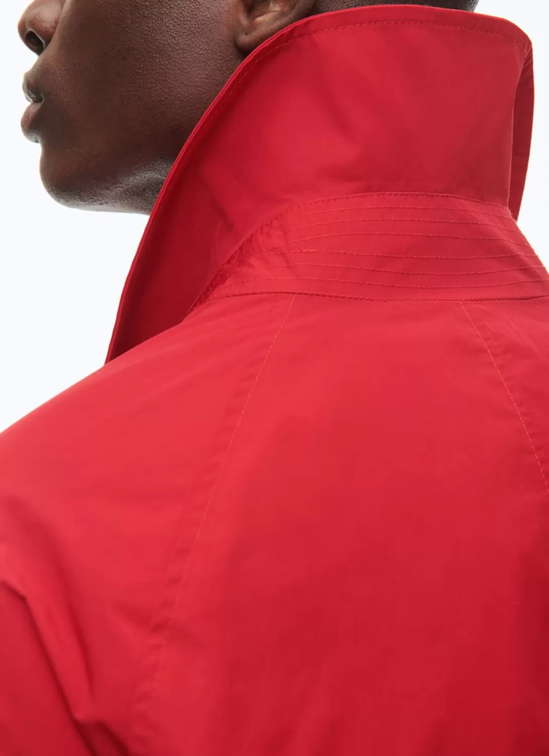 Fursac Cotton Coat With Shirt Collar Red Cheap
