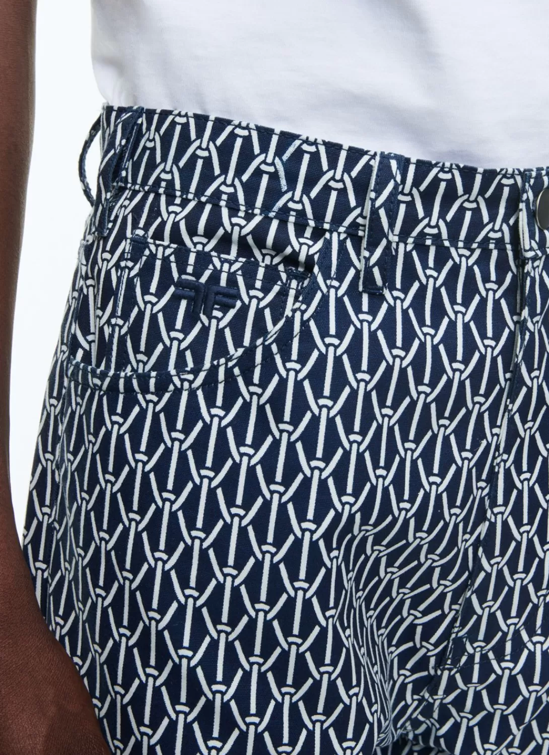 Fursac Cotton Denim 5-Pocket Trousers Navy Blue Best Sale