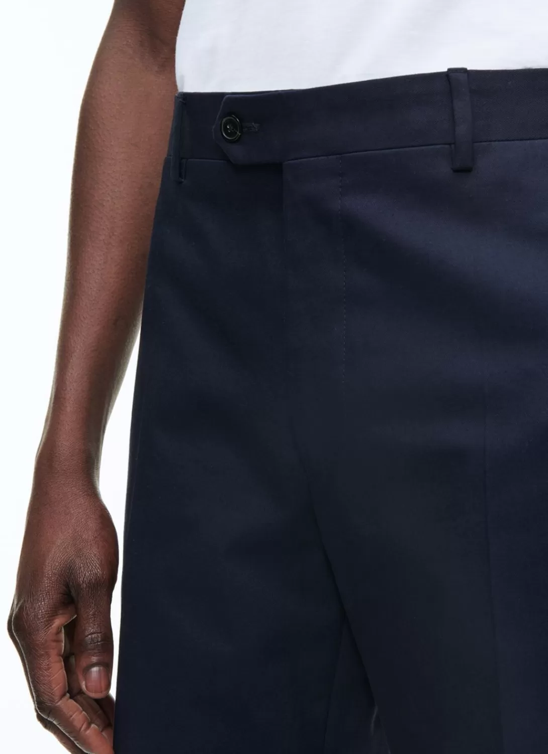 Fursac Cotton Gabardine Chino Trousers Navy Blue Clearance