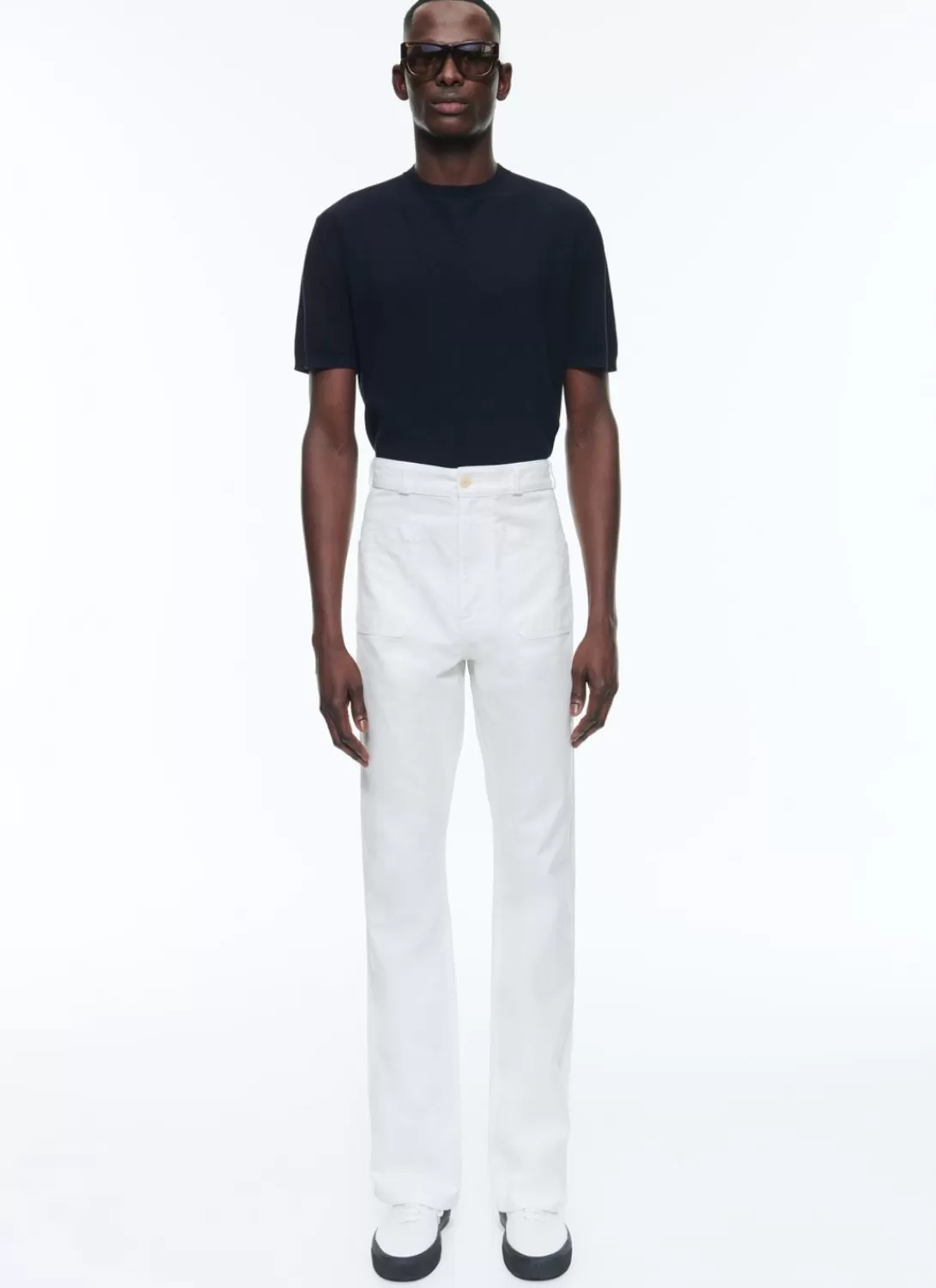 Fursac Cotton Gabardine Flare Trousers White Shop