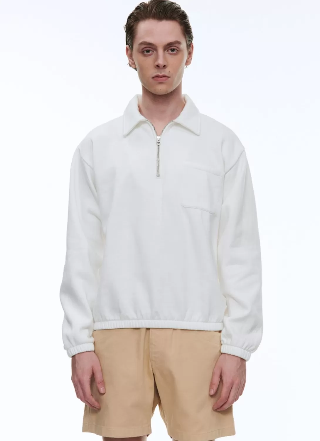 Fursac Cotton Jersey Sweatshirt White Clearance