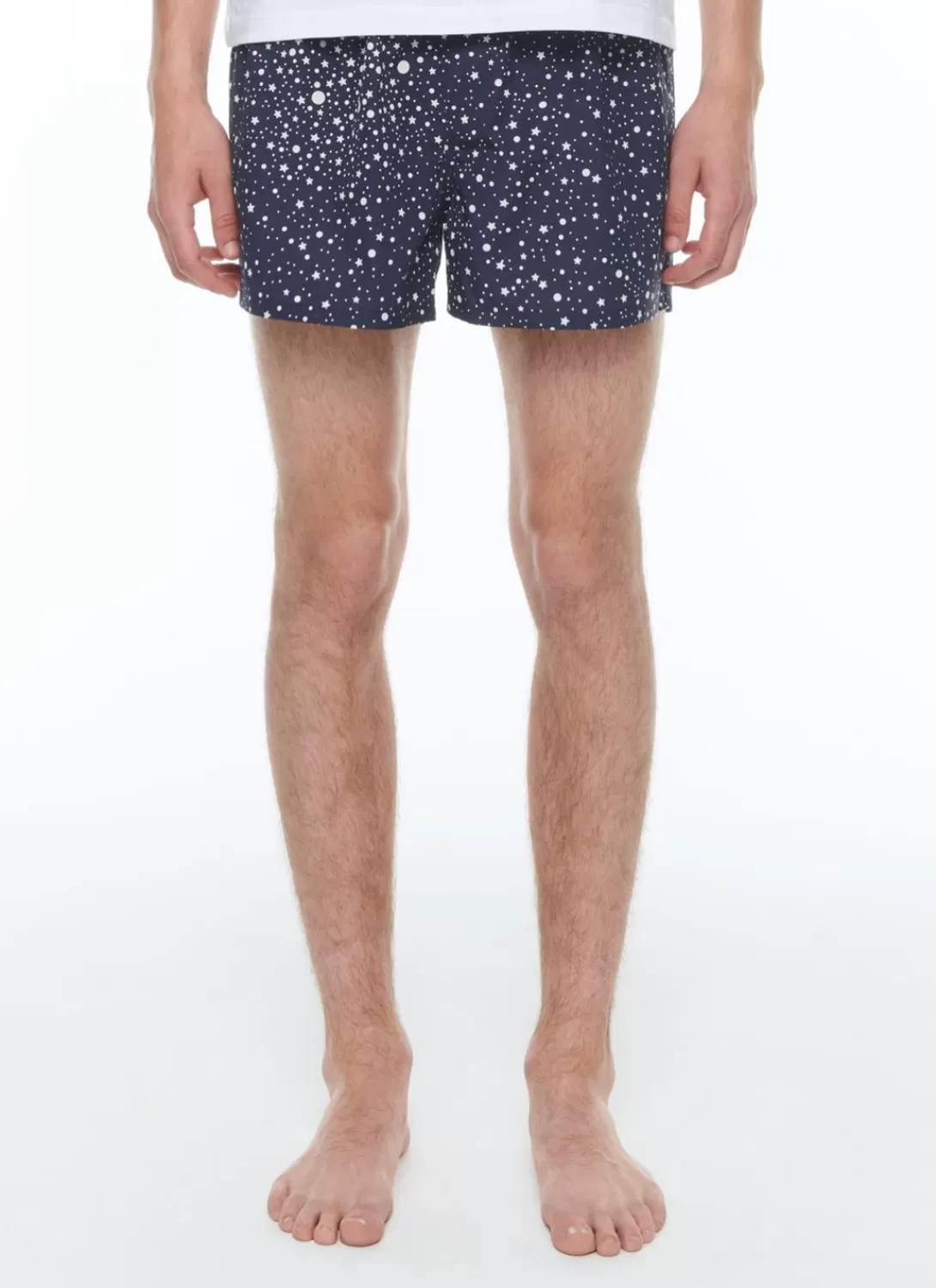 Fursac Cotton Poplin Boxer Shorts Navy Blue - Stars Print Shop