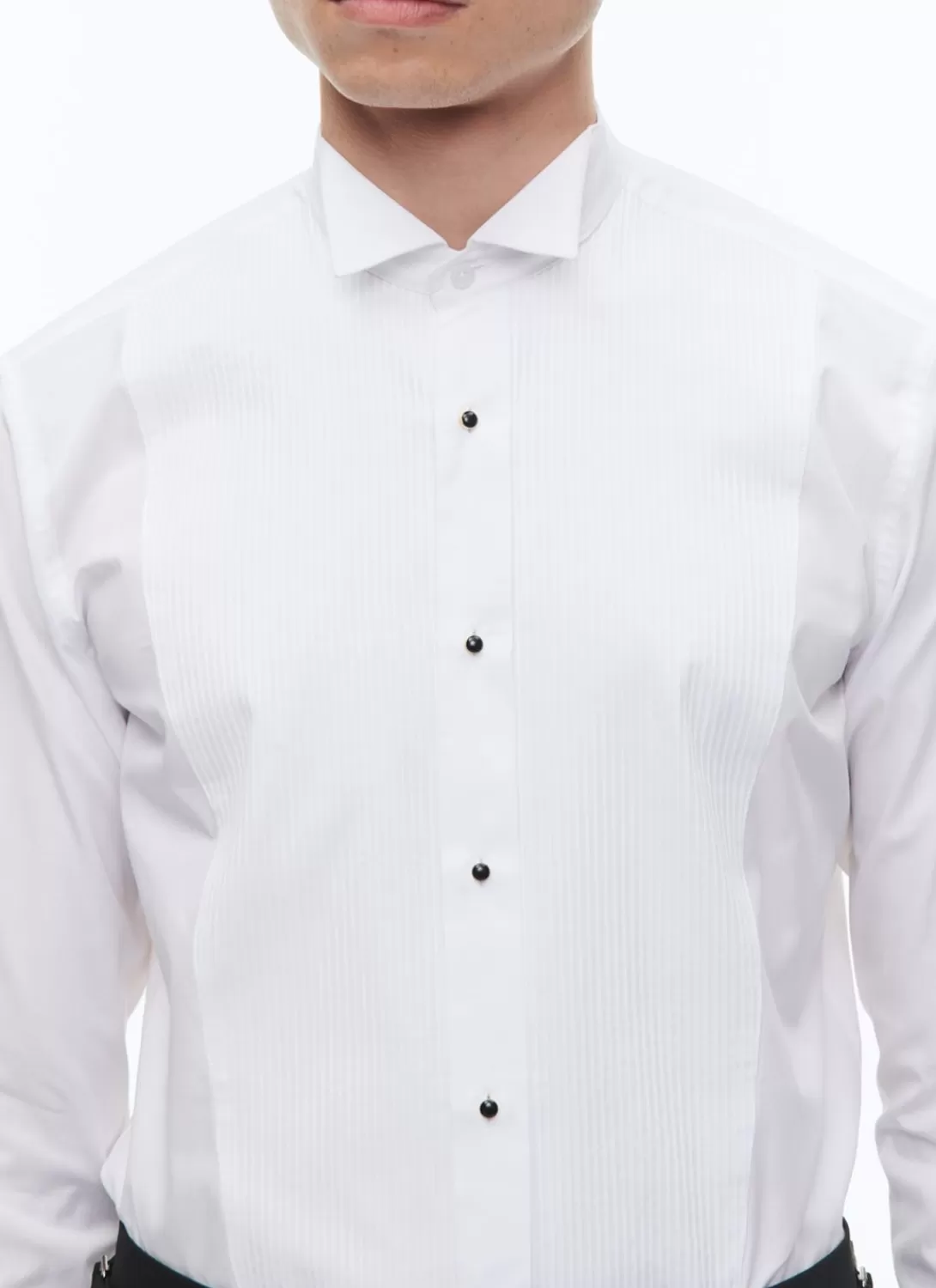 Fursac Cotton Poplin Pleated Chestplate Shirt White Online