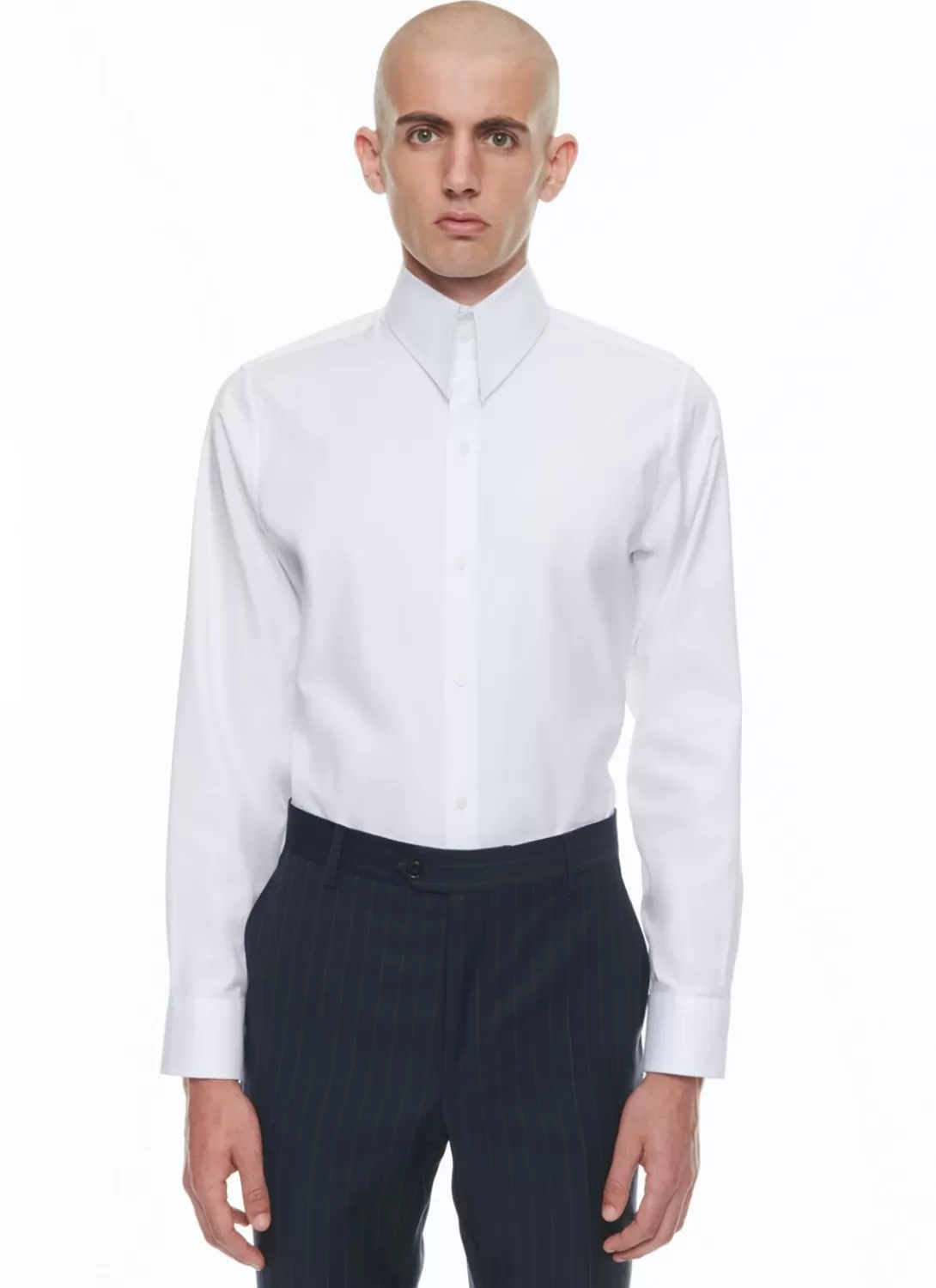Fursac Cotton Poplin Shirt With Spear Collar White Cheap