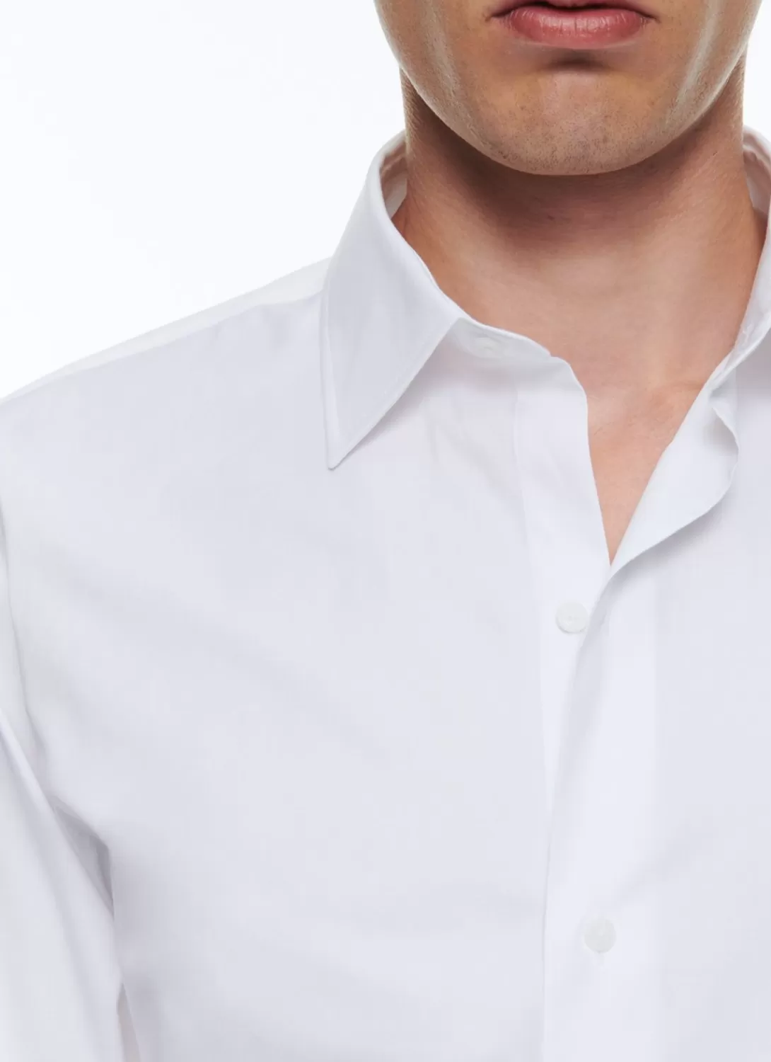 Fursac Cotton Poplin Shirt With Straight Collar White Fashion