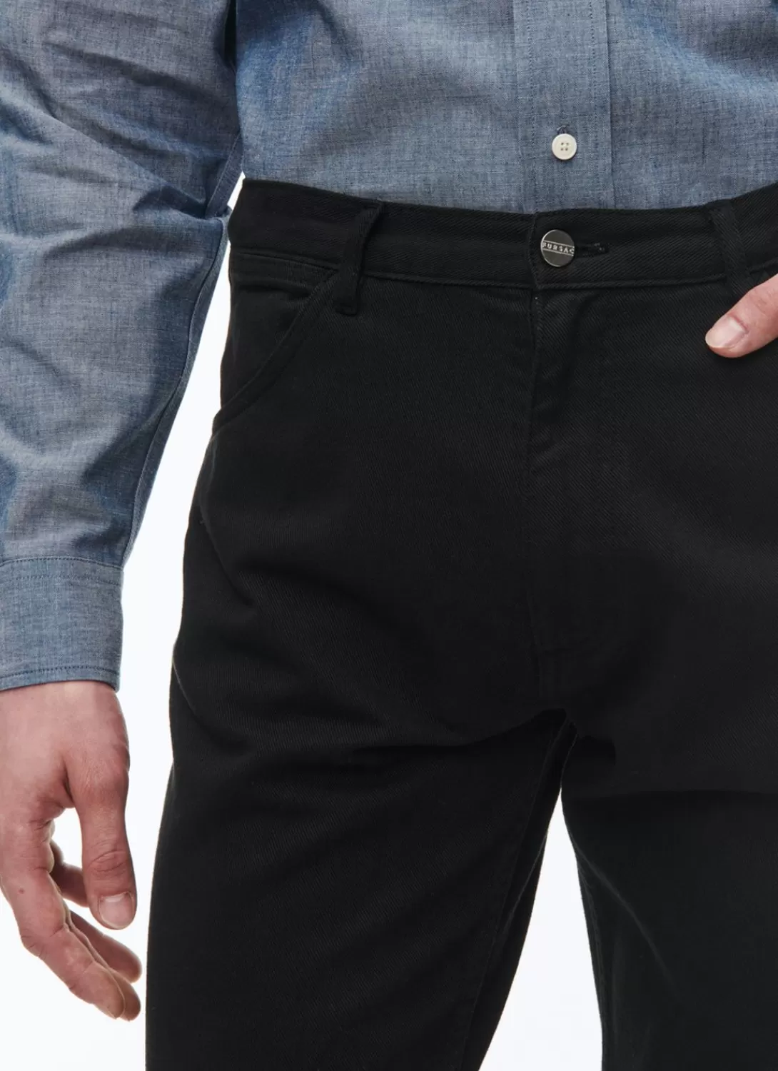 Fursac Cotton Serge 5-Pocket Trousers Black Flash Sale