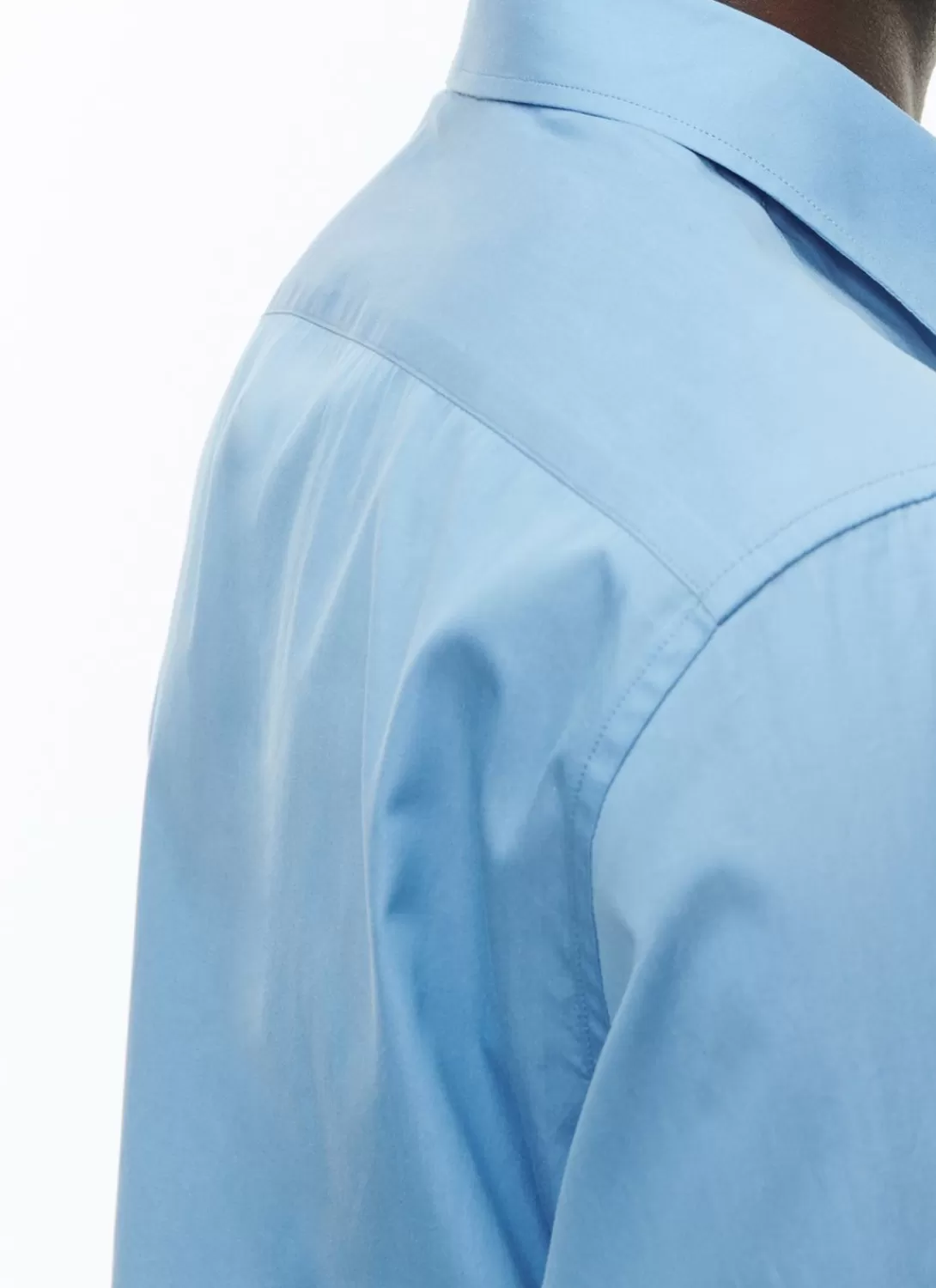 Fursac Cotton Shirt With A Swallow Collar Blue Store