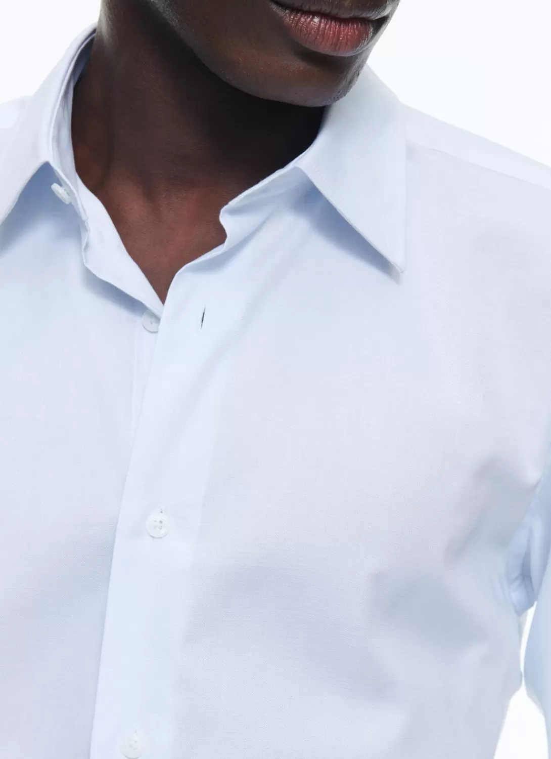 Fursac Cotton Shirt With Straight Collar Sky Blue - Micro-Design Hot
