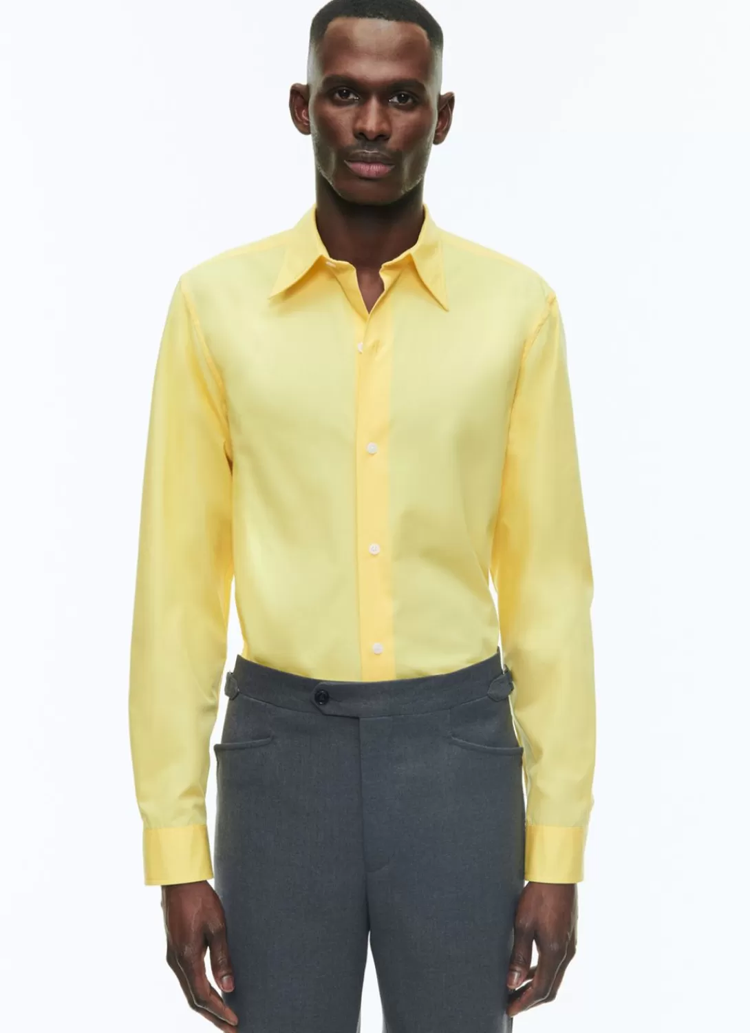 Fursac Cotton Shirt With Swallow Collar Yellow Hot