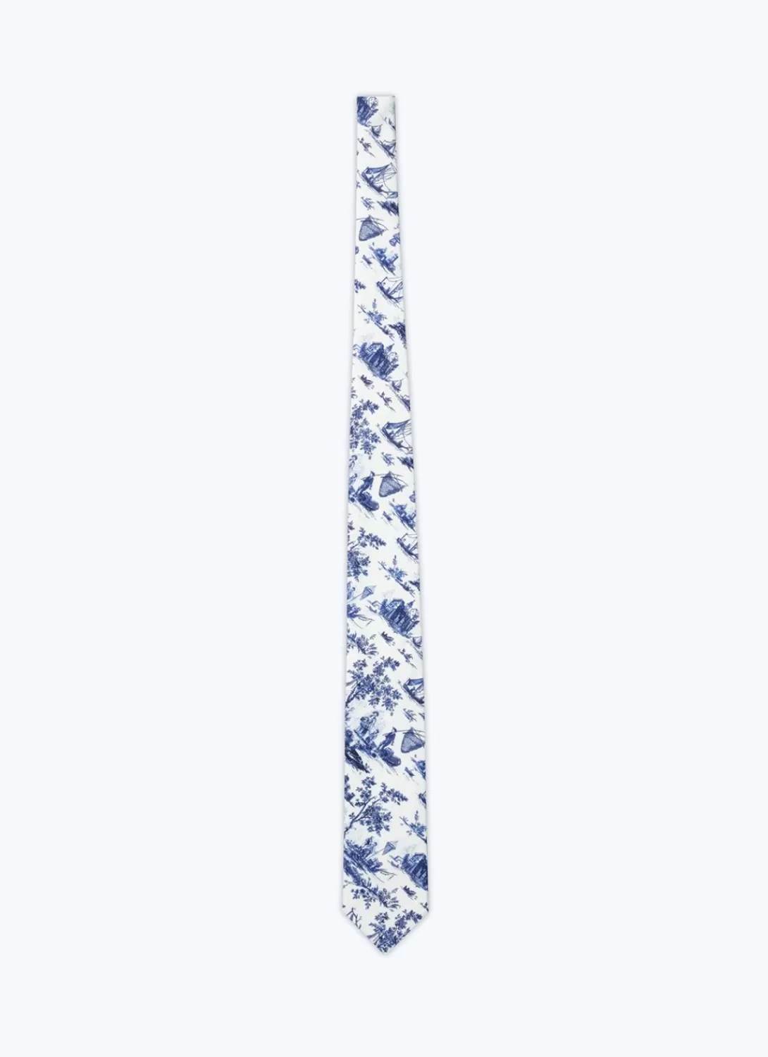Fursac Cotton Toile De Jouy Tie Blue Toile De Jouy Print Best