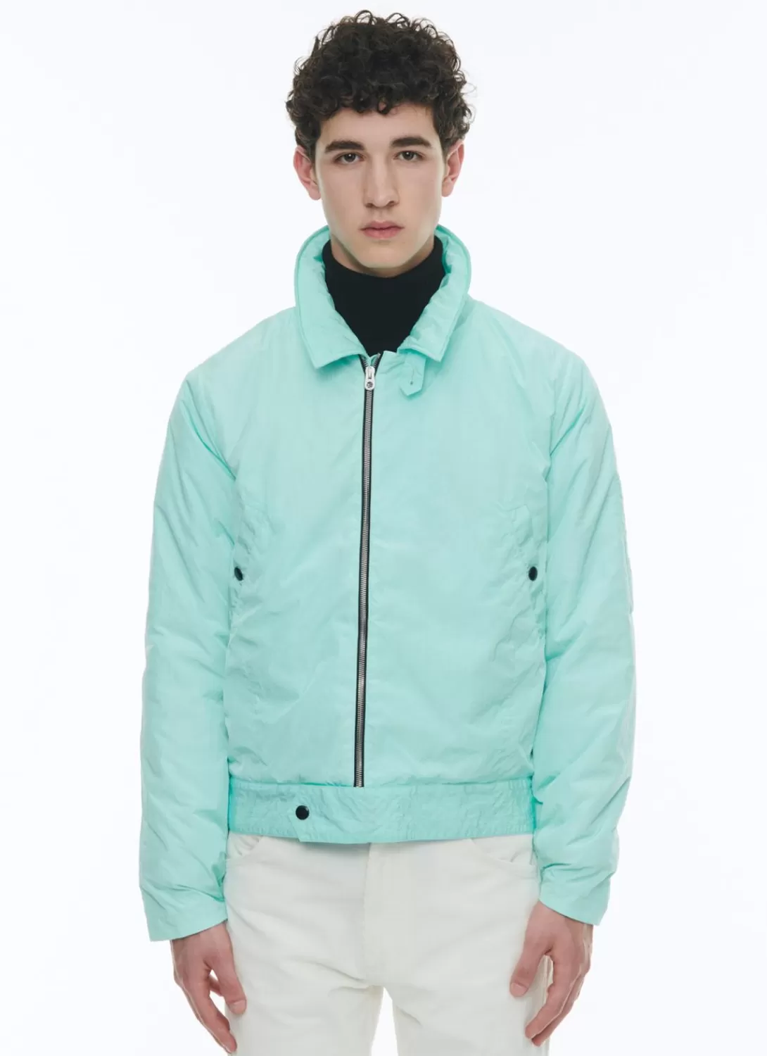 Fursac Creased Technical Canvas Fabric Jacket Ice-Blue Cheap
