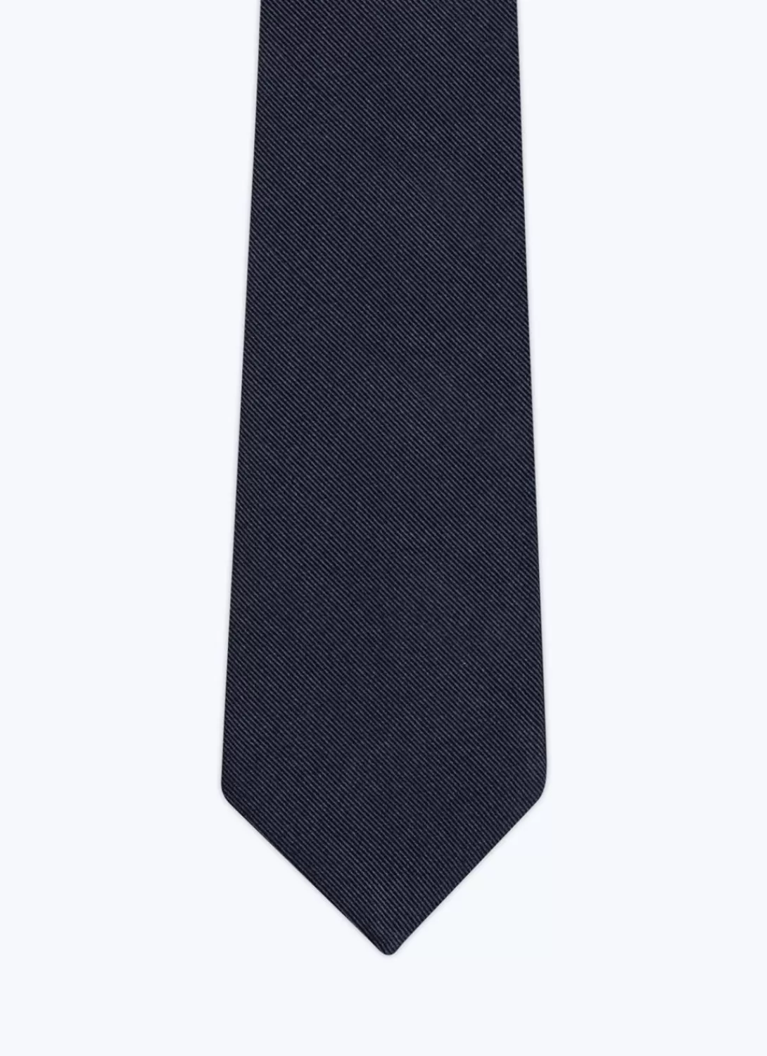 Fursac Embroidered Silk Satin Tie Navy Blue Best
