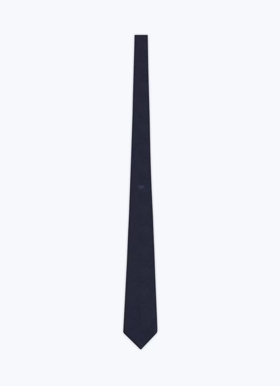 Fursac Embroidered Silk Satin Tie Navy Blue Best