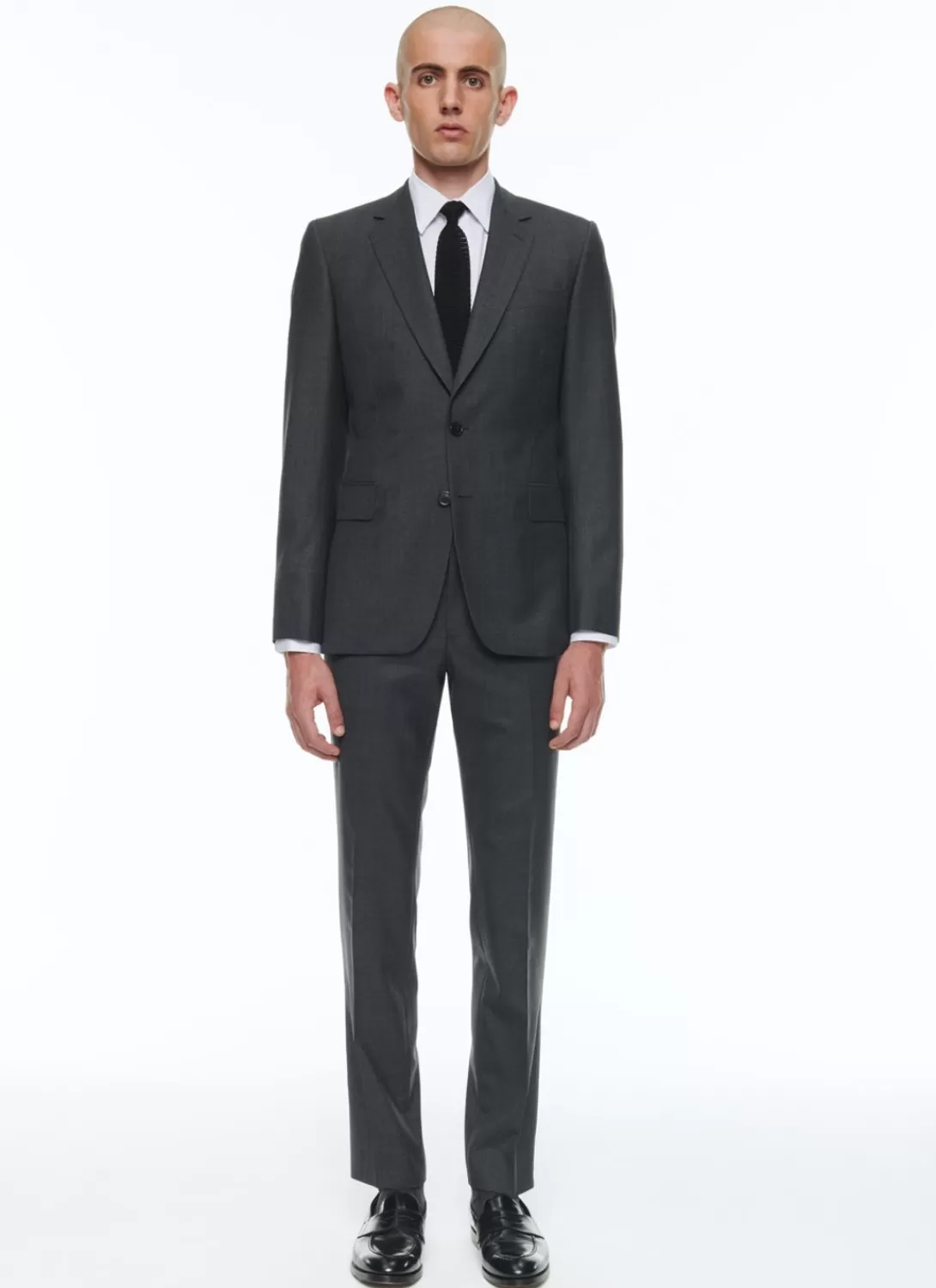 Fursac End-On-End Virgin Wool Fitted Suit Charcoal Grey - End-On-End Cheap