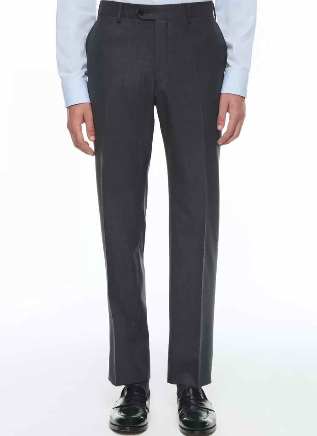 Fursac End-On-End Virgin Wool Large Trousers Charcoal Grey - End-On-End Clearance