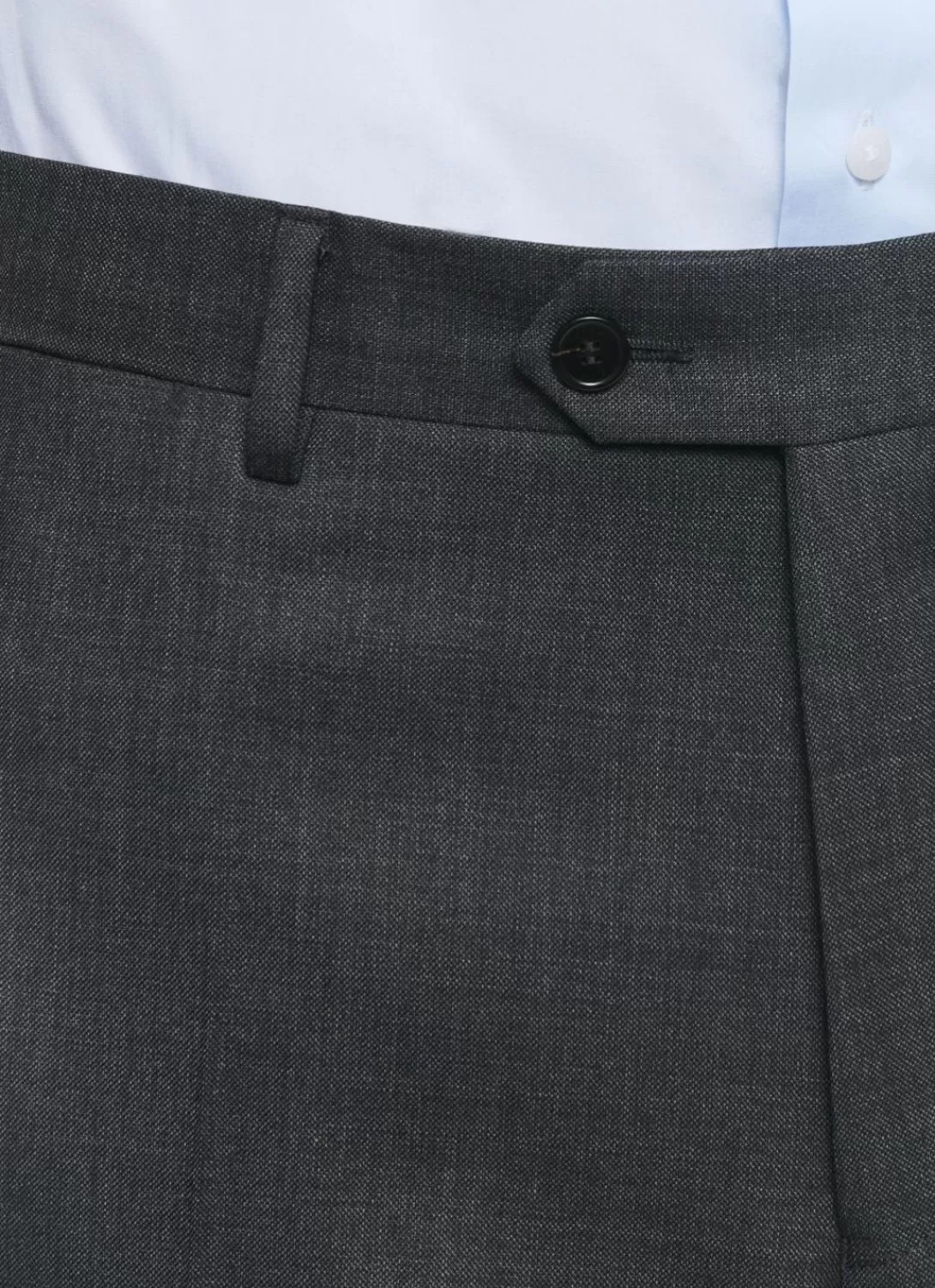 Fursac End-On-End Virgin Wool Large Trousers Charcoal Grey - End-On-End Clearance