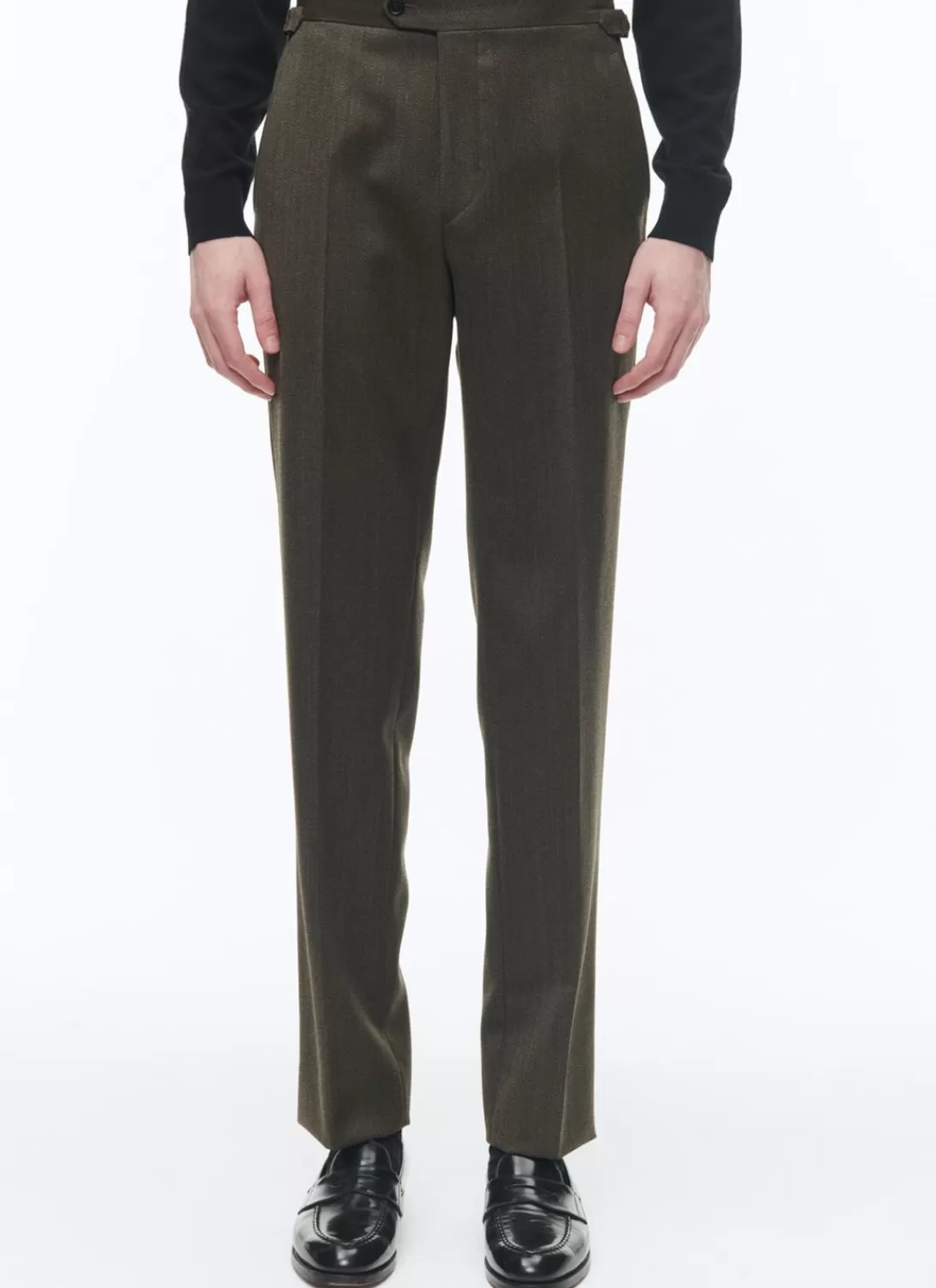 Fursac Flecked Wool Fitted Trousers Bronze New